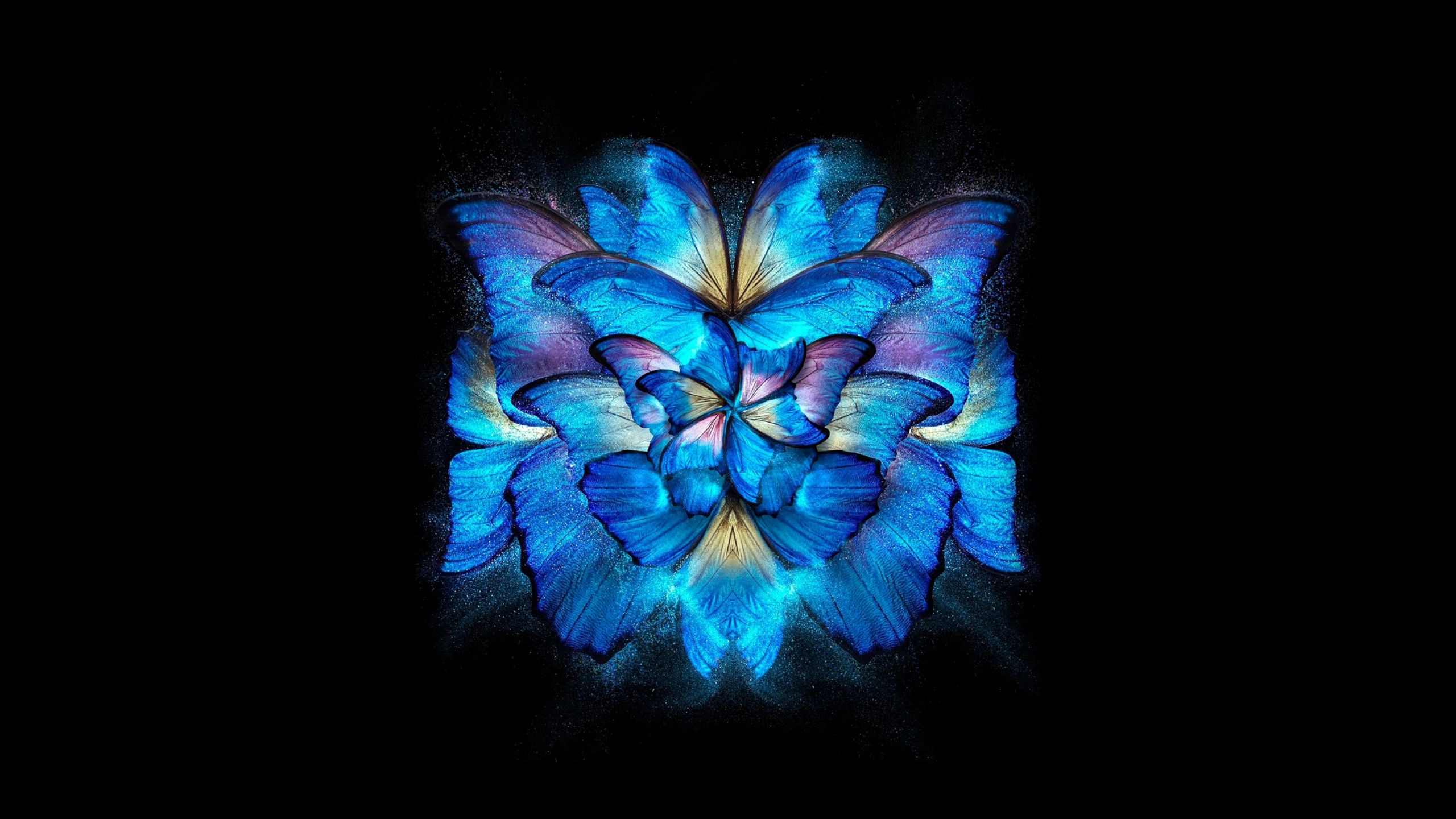 2560x1440 Blue abstract Wallpaper 4K, Black background, AMOLED, 5K