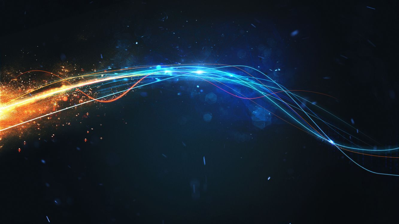 1333x750 Wallpaper Blue and White Light Streaks, Background Free Image