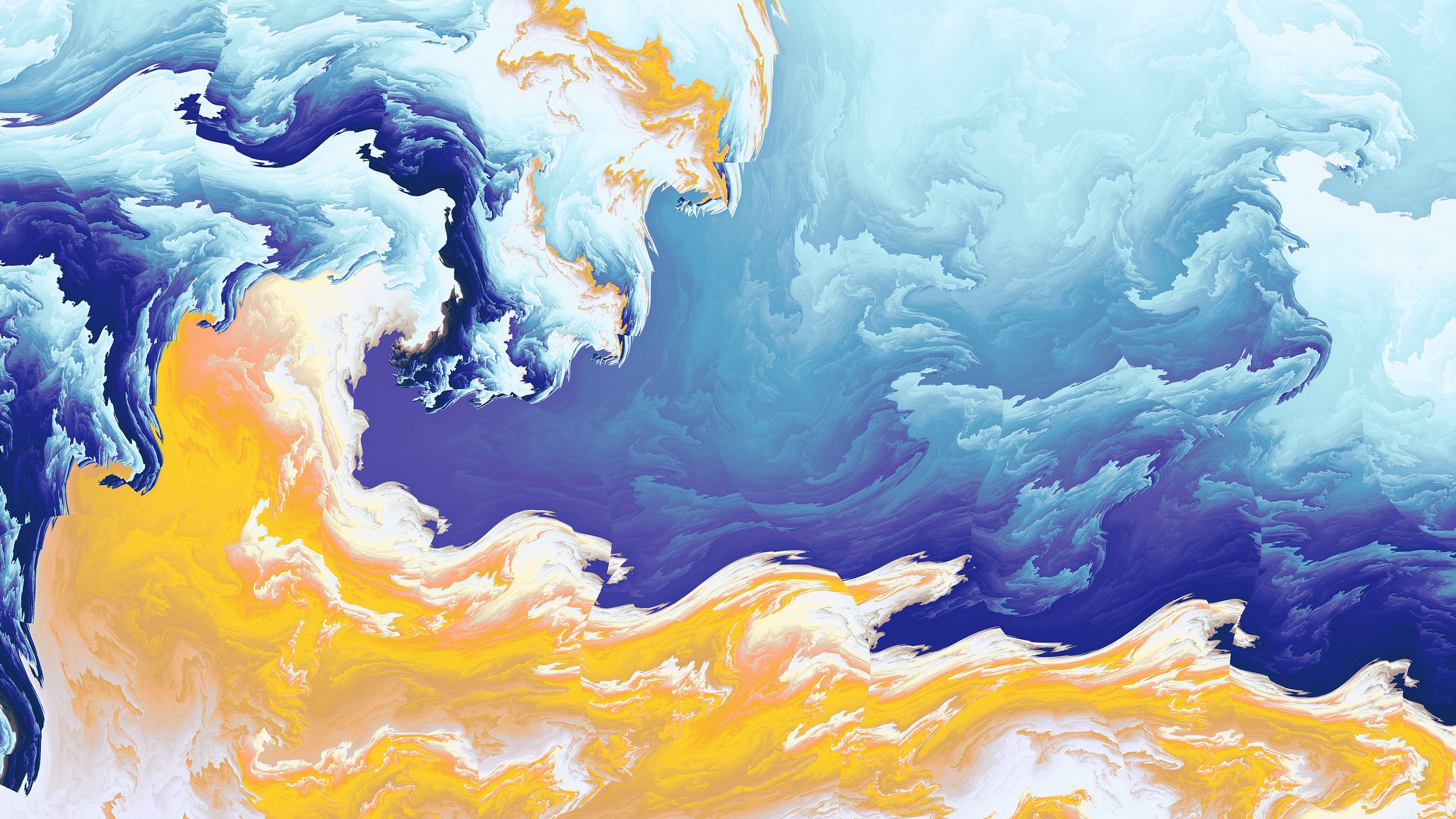 2560x1440 Wallpaper Blue and White Abstract Painting, Background Free Image