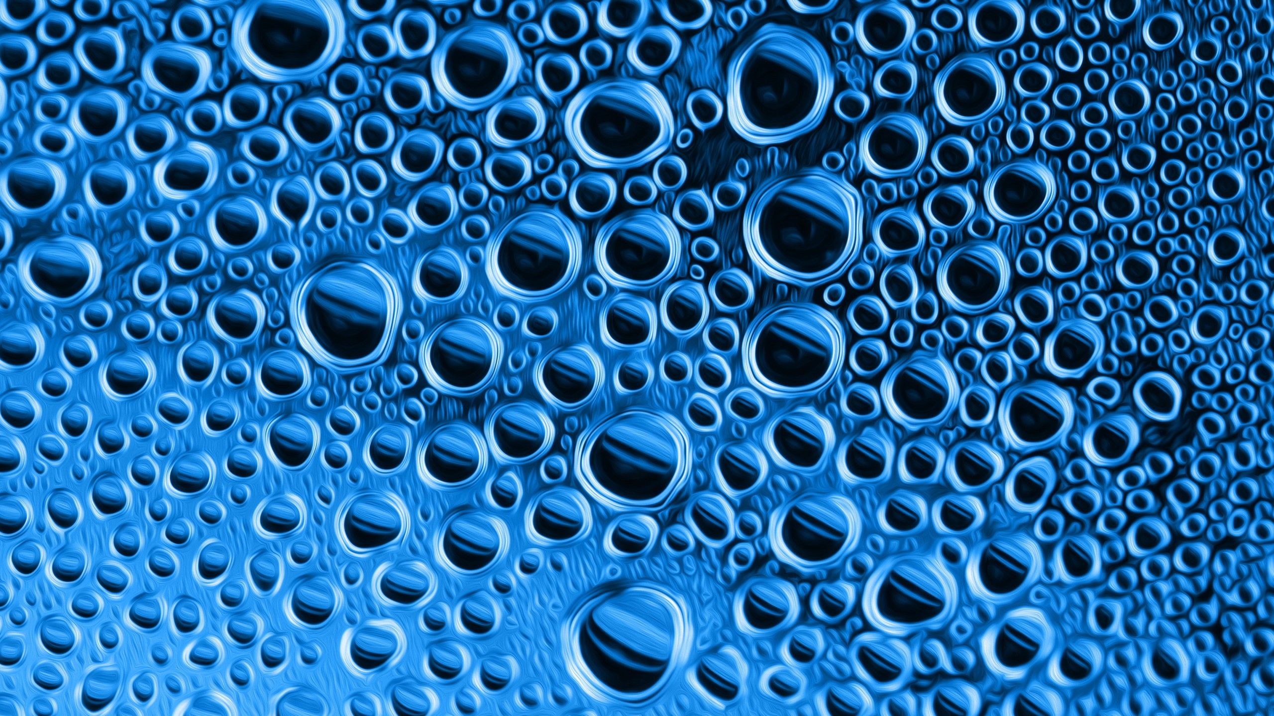 2560x1440 Blue Abstract Bubbles Free Website Background Image