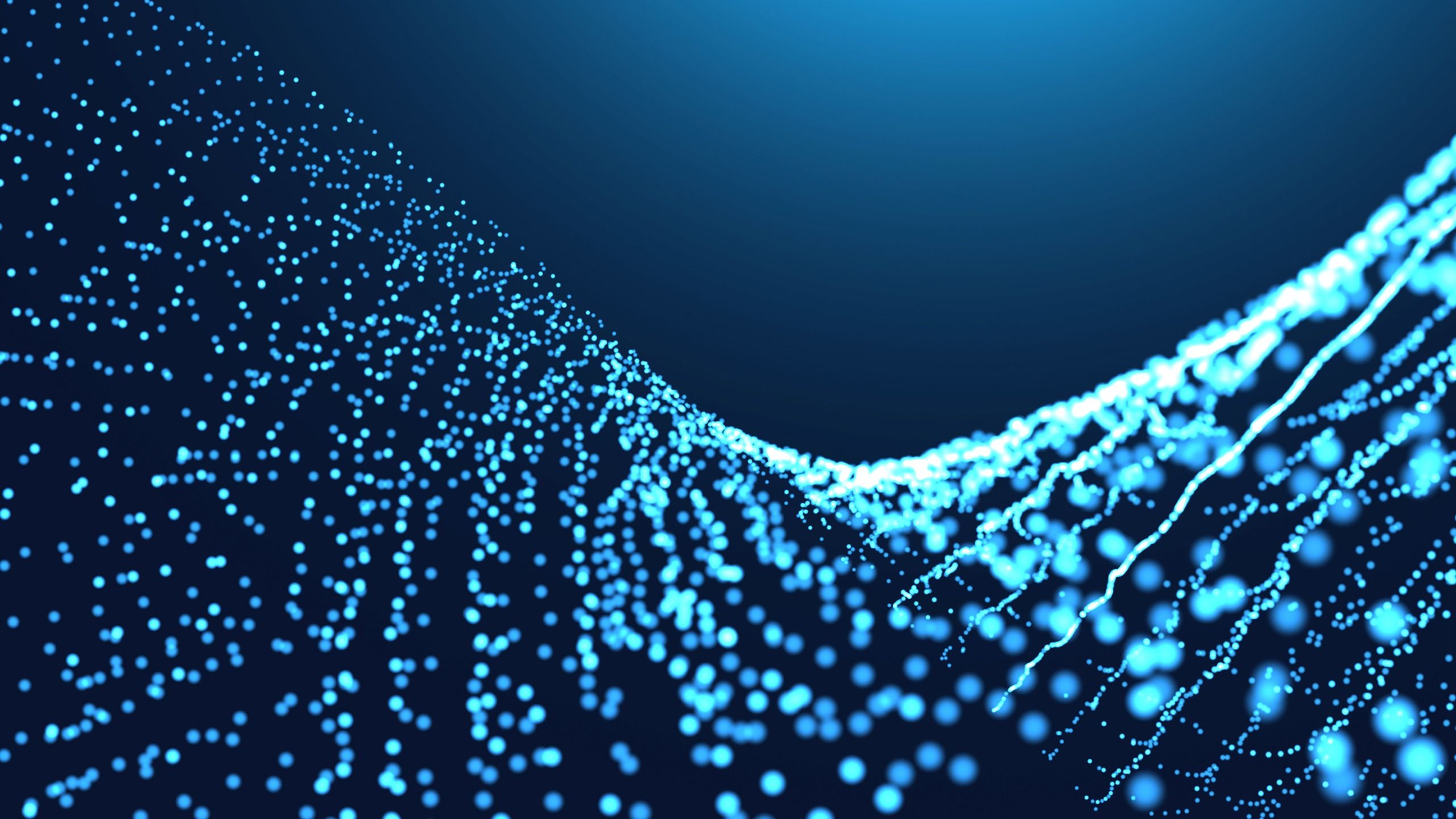 2560x1440 Blue particle tech abstract art background