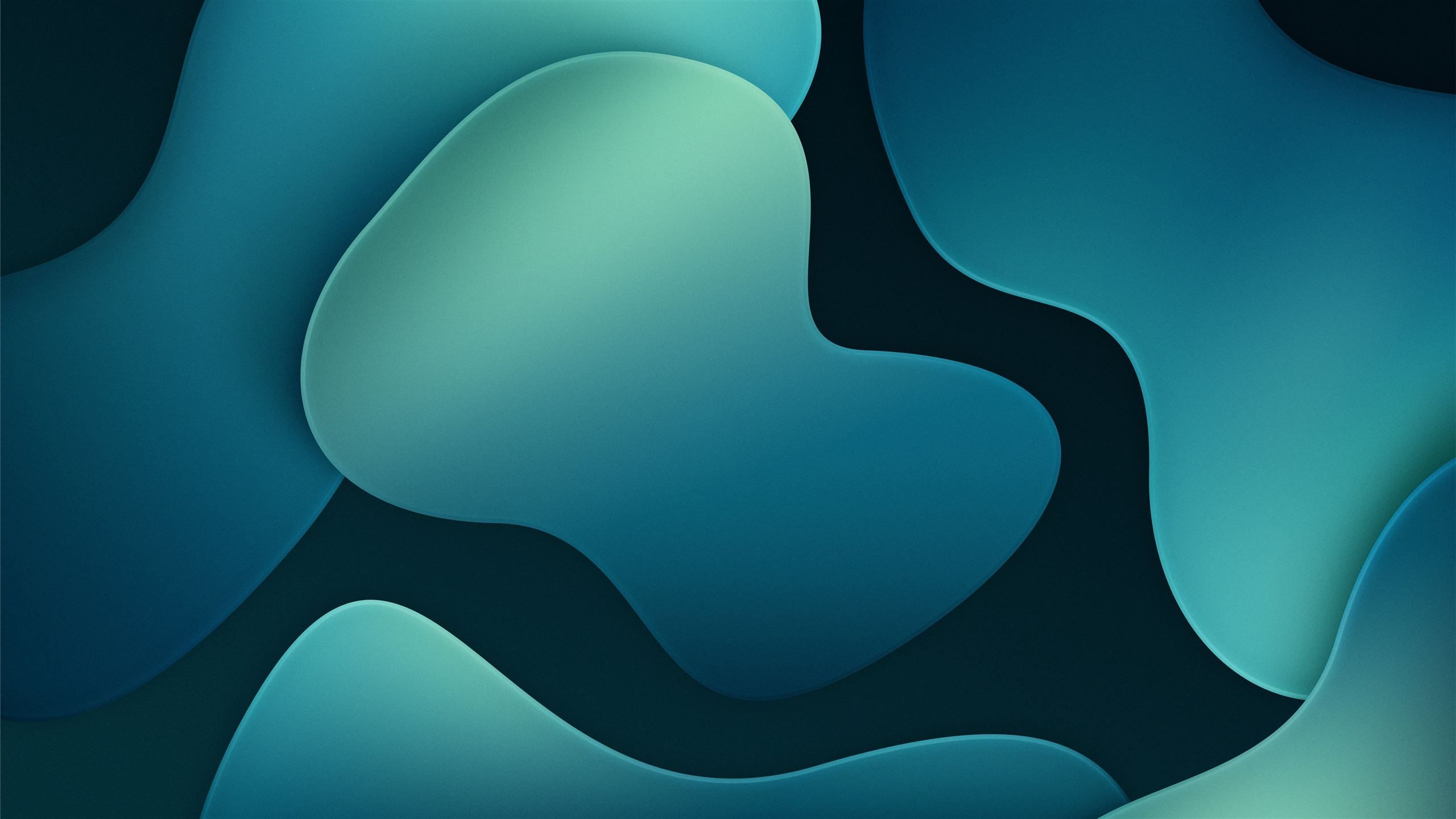 2560x1440 a blue abstract background with wavy shapes iMac Wallpaper Download
