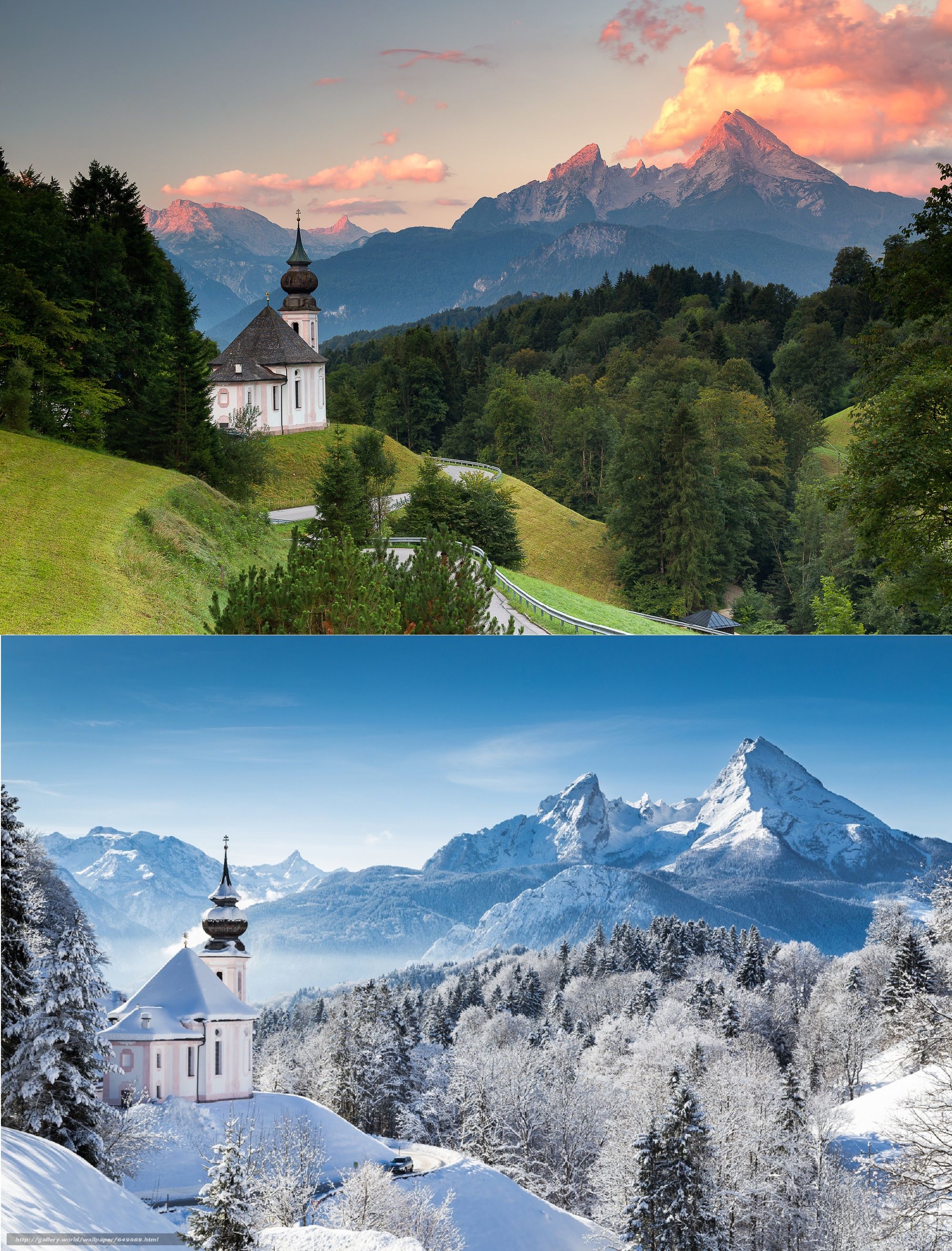 1998x2625 Summer & Winter in Berchtesgaden, Germany