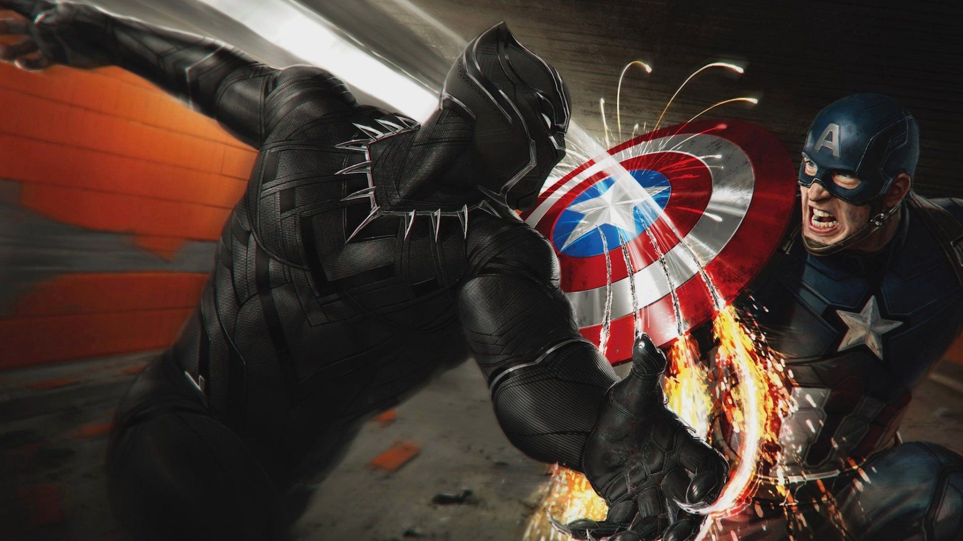 1920x1080 Black Panther vs Captain America 4K Ultra HD Wallpaper