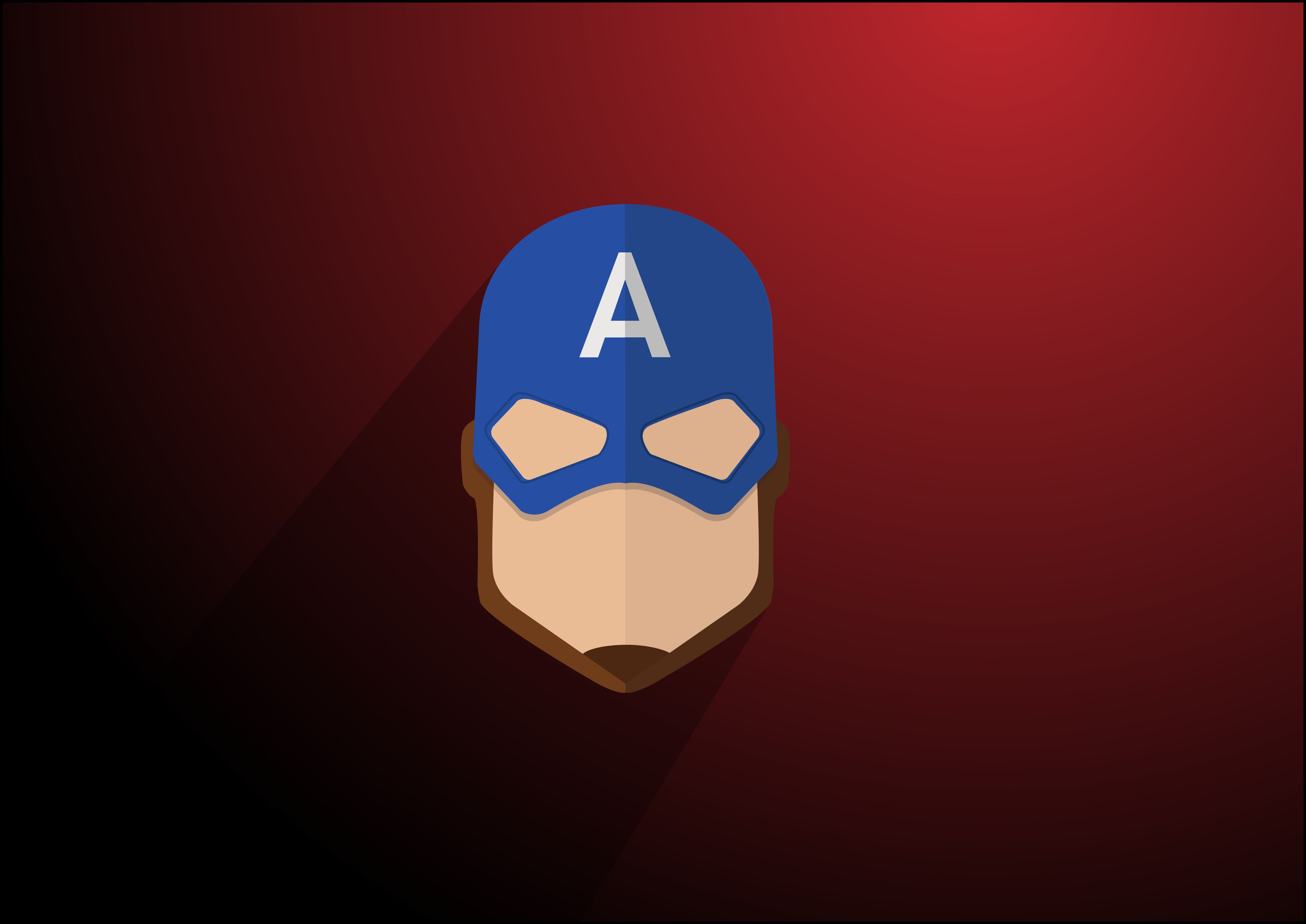 4971x3518 Wallpaper Marvel, Captain America, digital art, artwork, mask, Comics, Minimalism, Superhero for mobile and desktop, section минимализм, resolution 4971x3518
