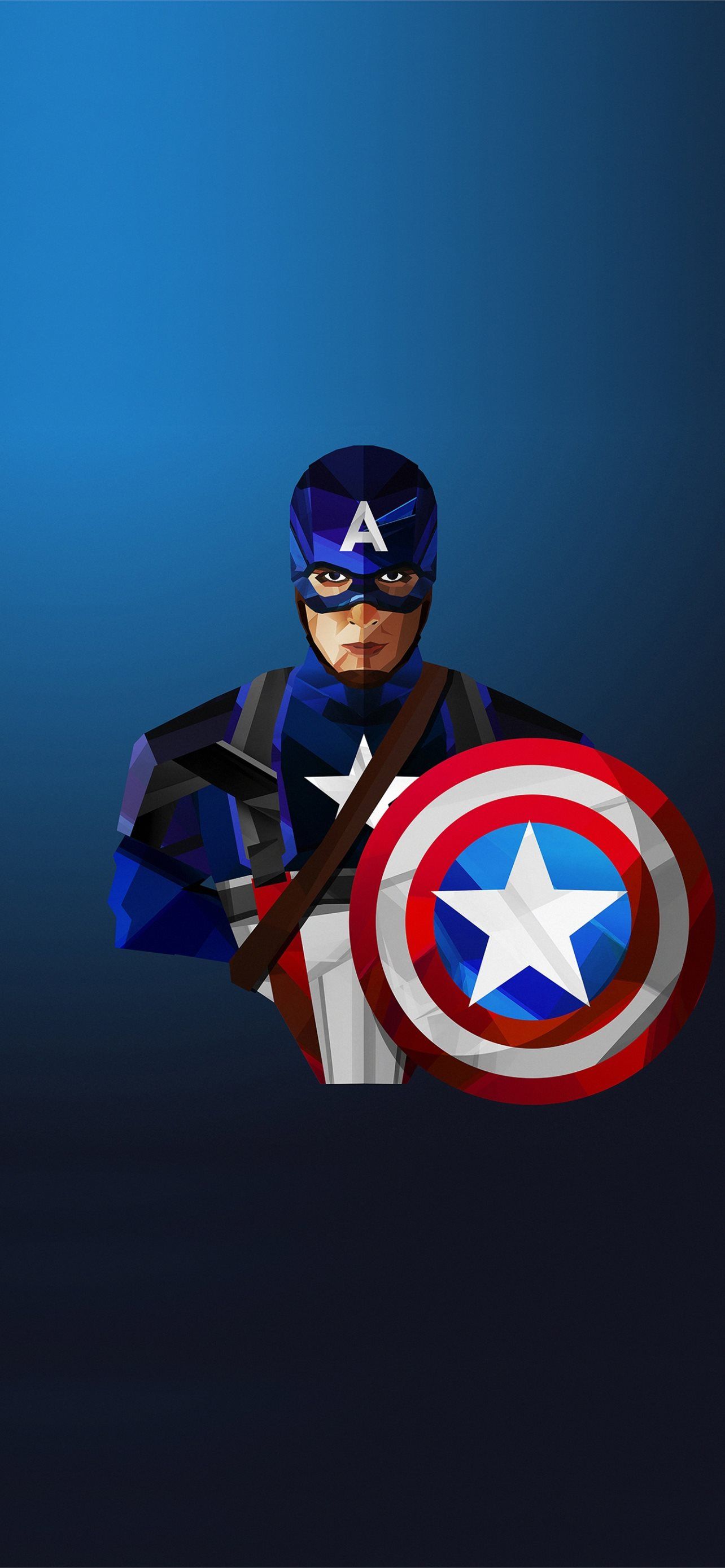 1284x2778 Captain America superhero low poly LG V30 LG G6 iPhone Wallpaper Free Download
