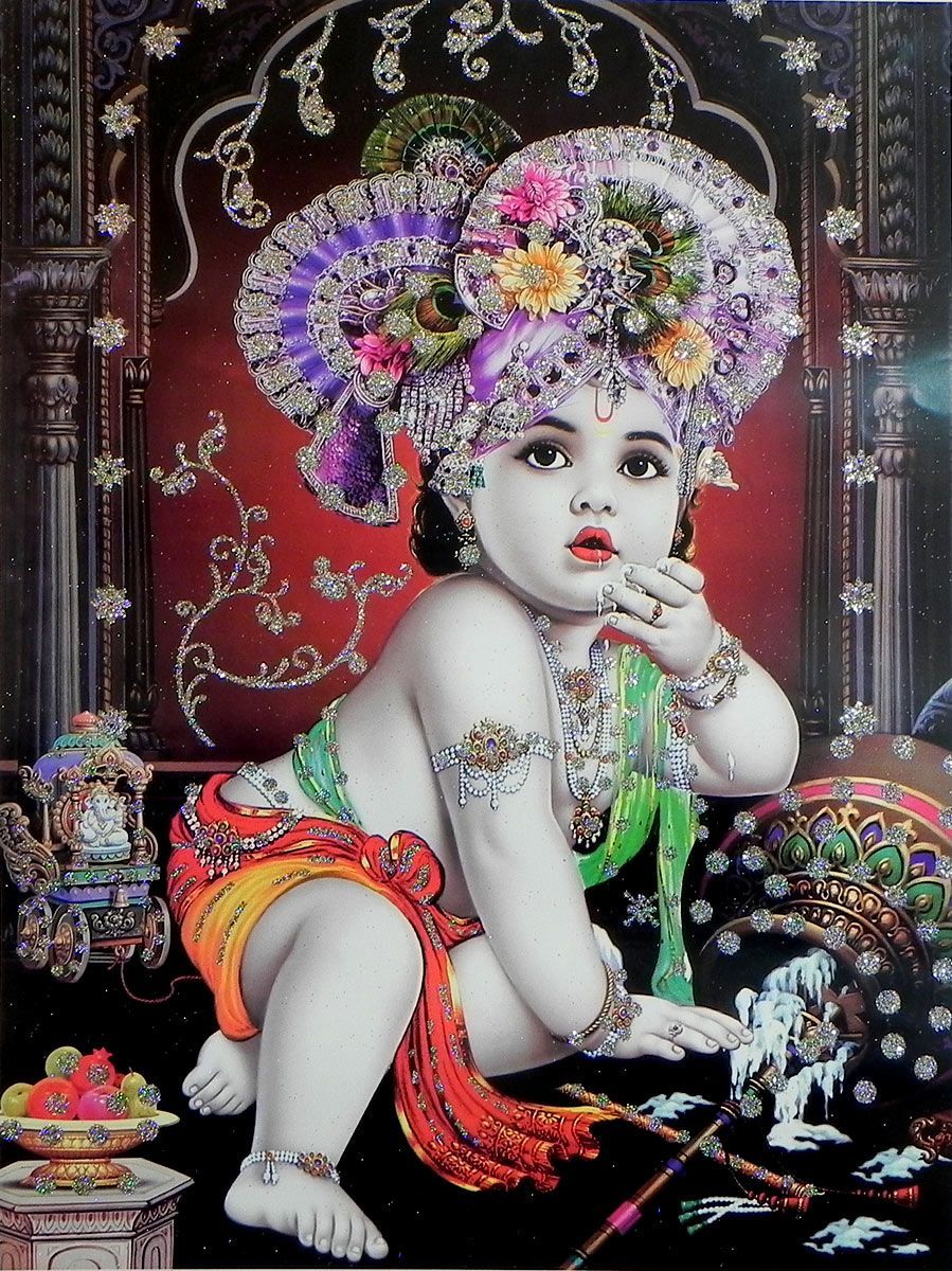 899x1200 Bal Gopal - (Poster with Glitter)