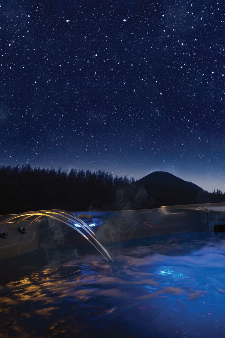 736x1104 Relax under the Stars in Your HotSpring Spa. Night sky over hot tub, Outdoor hot