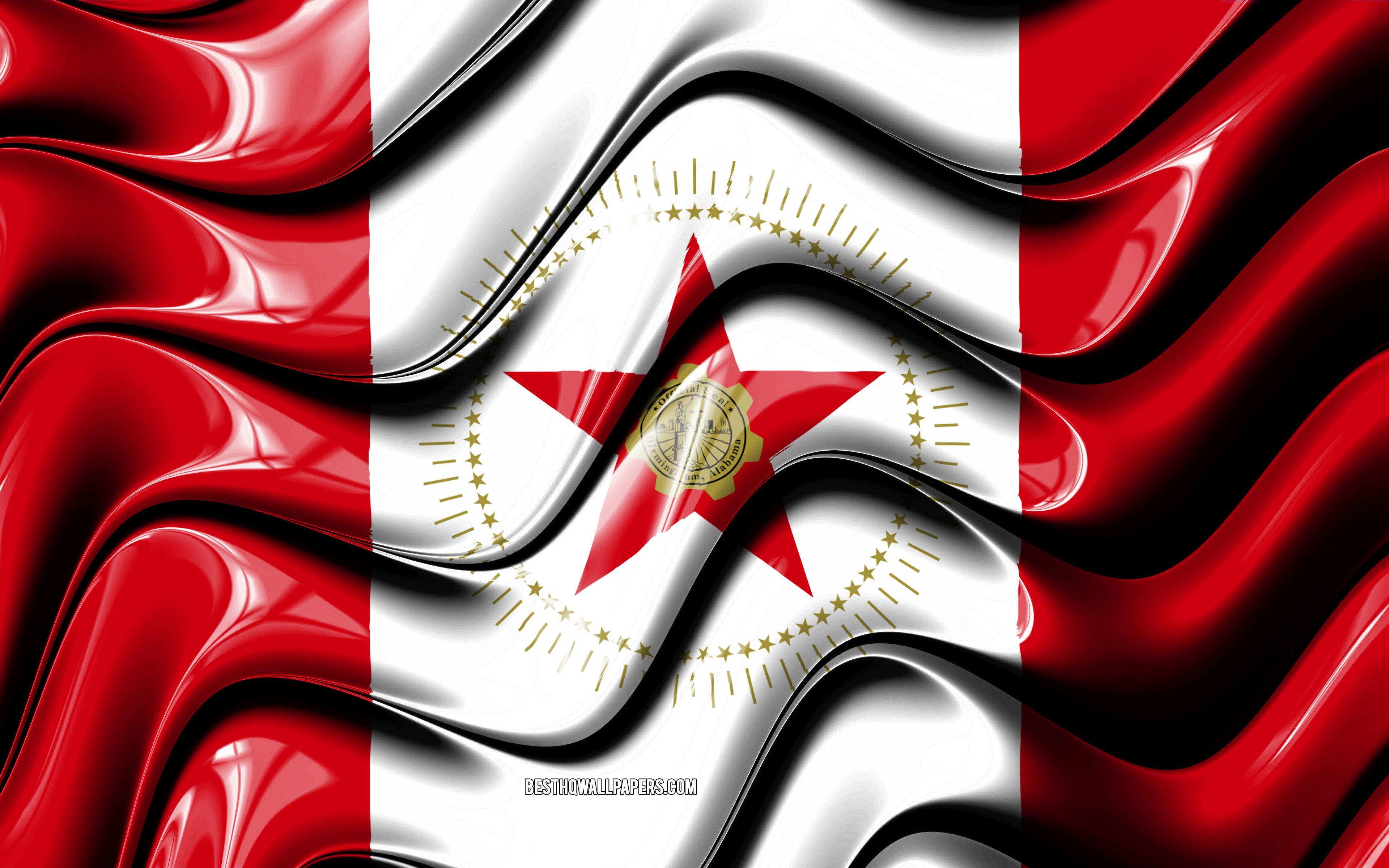 3840x2400 Download wallpaper Birmingham flag, 4k, United States cities, Alabama, 3D art, Flag of Birmingham, USA, City of Birmingham, american cities, Birmingham 3D flag, US cities, Birmingham for desktop with resolution 3840x2400. High