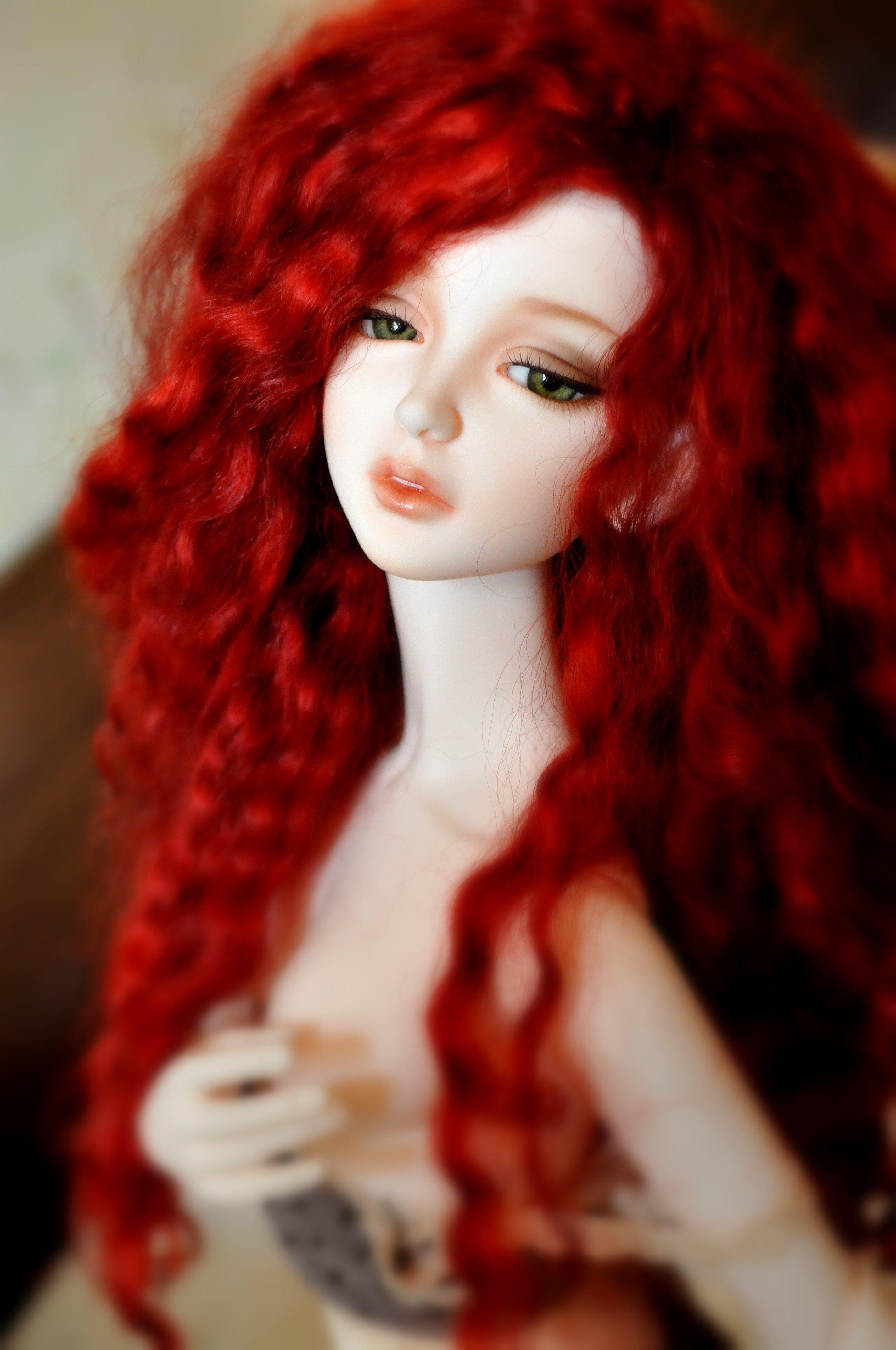 2848x4288 doll, Baby, Toys, Girl, Beautiful, Long, Hair, Cute, Green, Eyes, Red, Hair Wallpaper HD / Desktop and Mobile Background