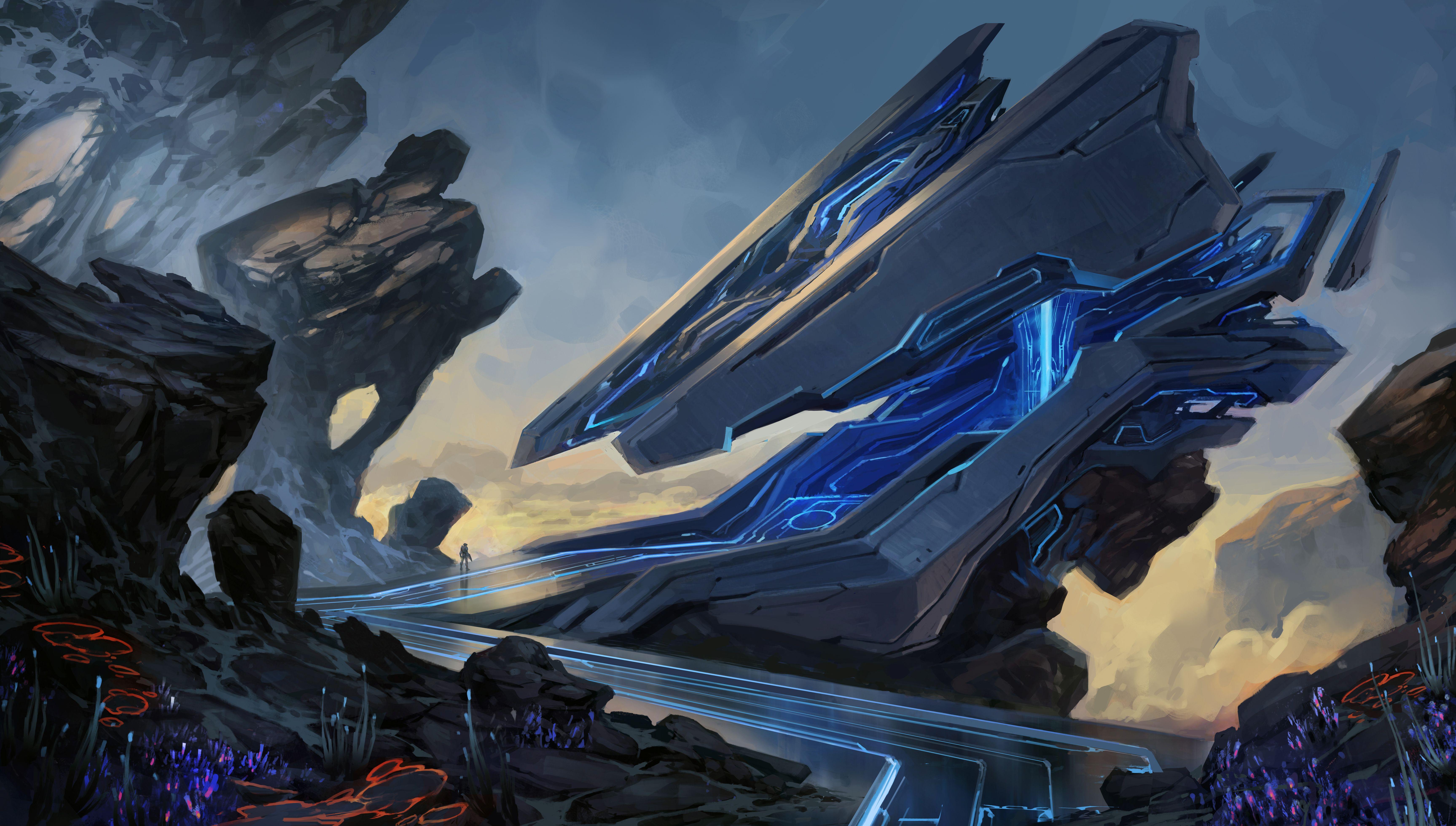 6908x3918 Here's A Ton Of Concept Art From Halo 5. Concept art world, Environment concept art, Sci fi concept art