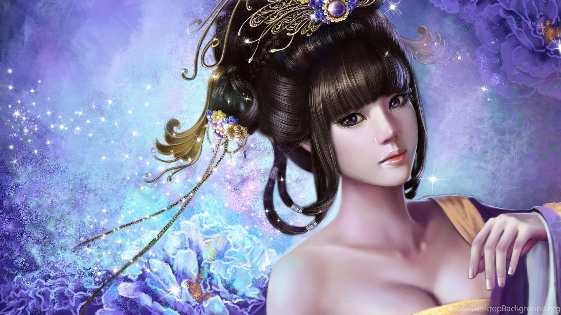 1920x1080 Beautiful Cartoon Girl Wallpaper Free Desktop Wallpaper Desktop Background