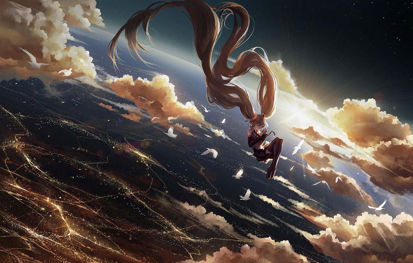 1332x850 City Birds Clouds Sun Anime HD Wallpaper. All HD Wallpaper Gallery