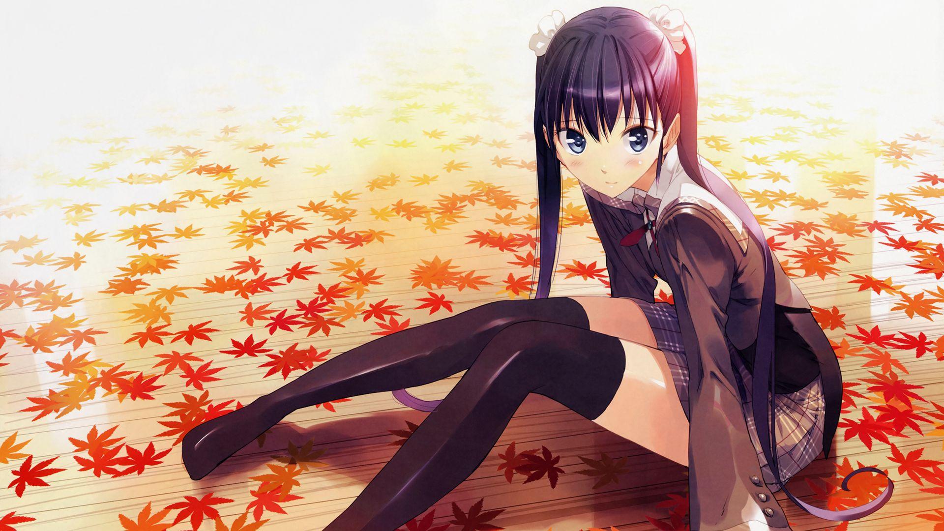1920x1080 Girl Autumn Scenery HD Wallpaperx1080