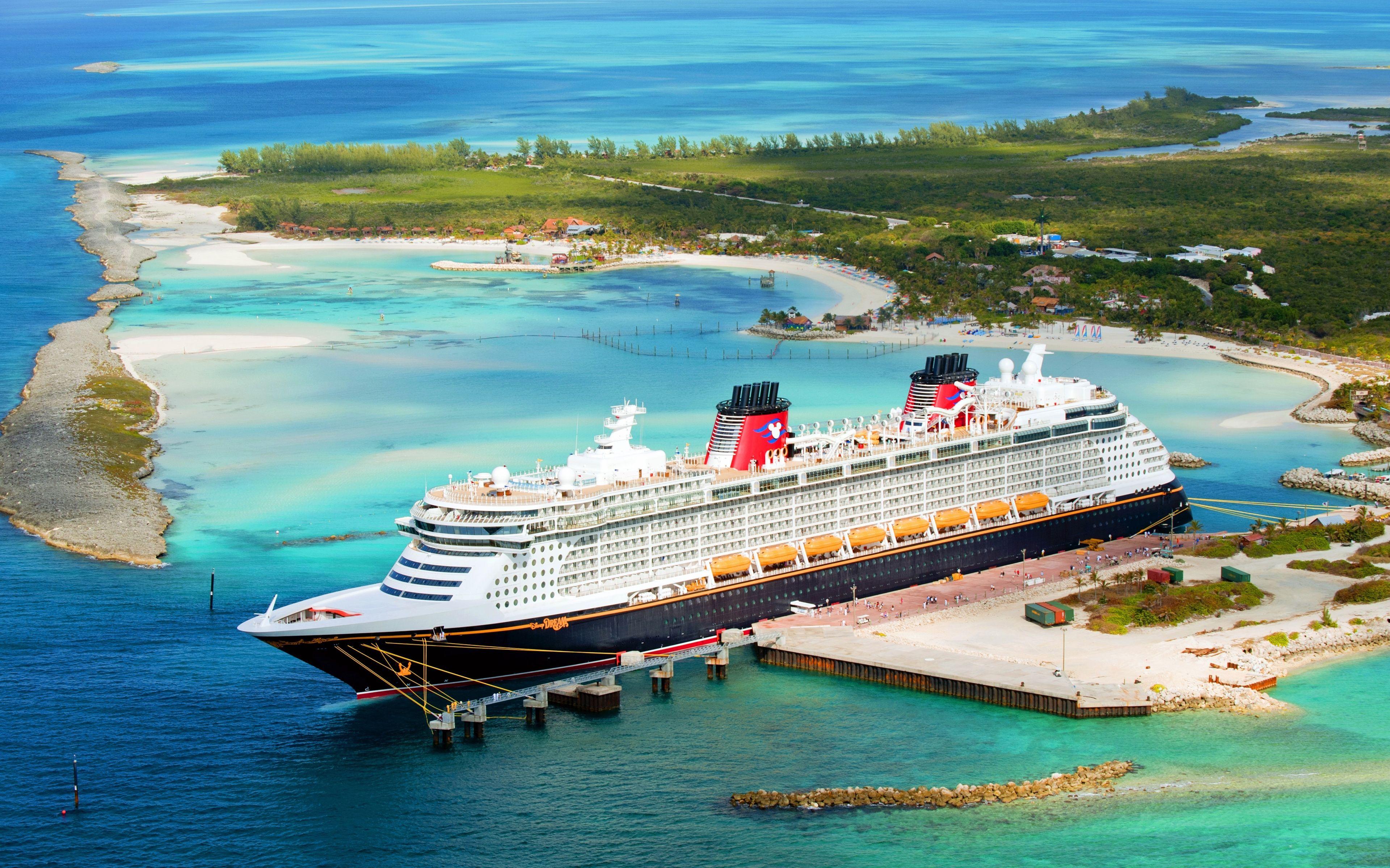 3840x2400 Download wallpaper Disney Dream, 4k, cruise ship, port, pier, Disney Cruise Line for desktop with resolution 3840x2400. High Quality HD picture wallpaper