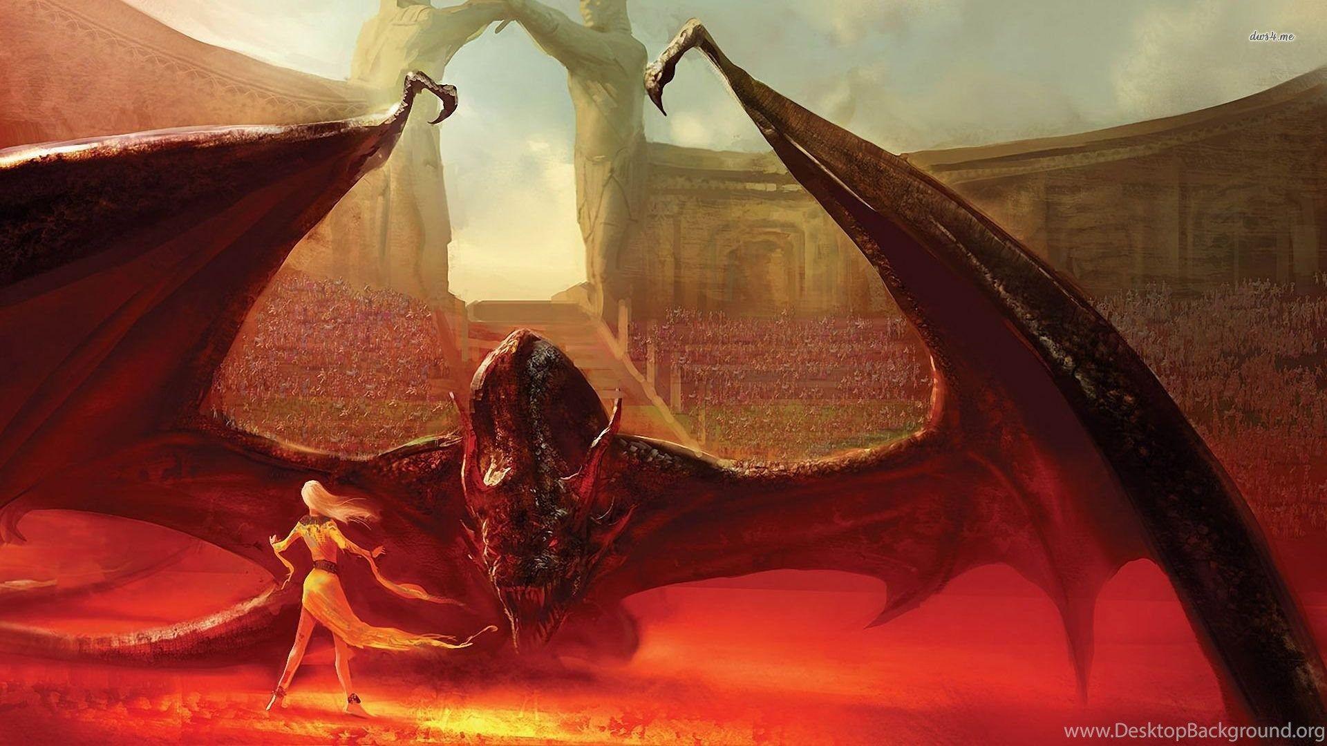 1920x1080 Daenerys And Her Dragon Wallpaper Artistic Wallpaper Desktop Background