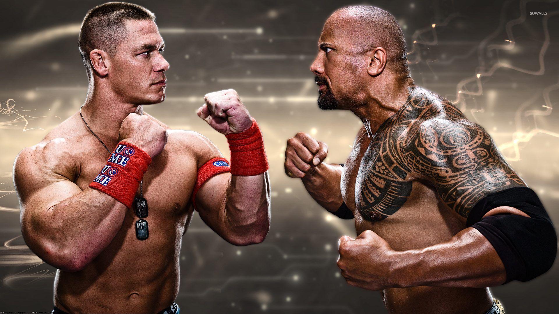 1920x1080 John Cena Vs The Rock Wallpaper Dwayne Johnson Wwe Wallpaper & Background Download
