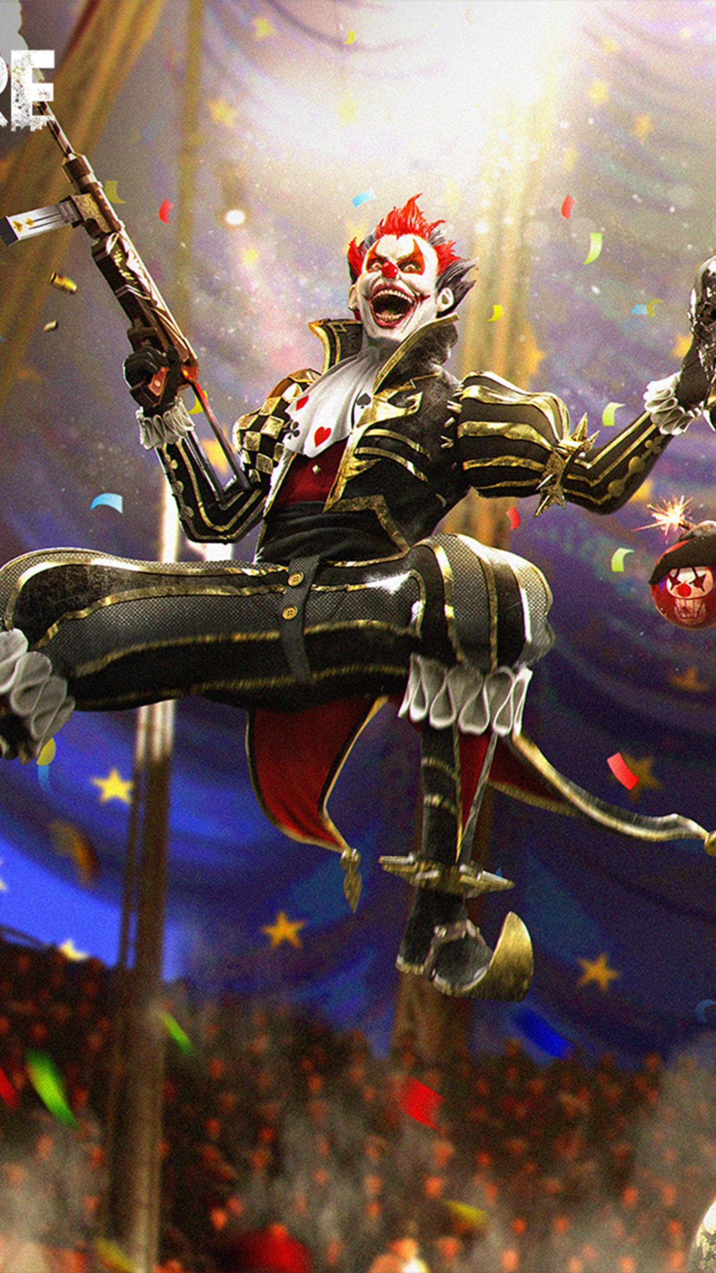 1440x2560 Night Clown Garena Free Fire 4K Ultra HD Mobile Wallpaper