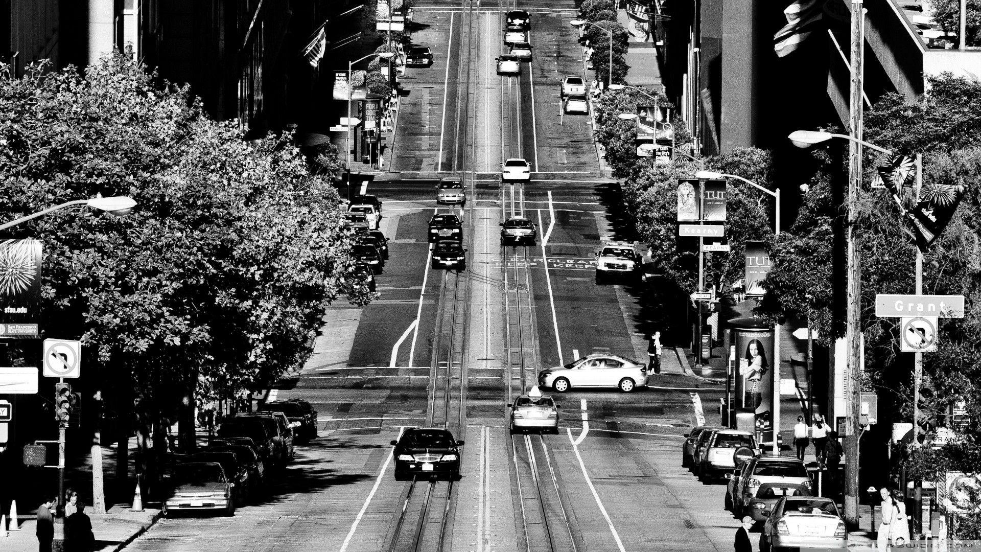 1920x1080 High Definition Wallpaper wallpaper: Black and White cityscapes California San Francisco