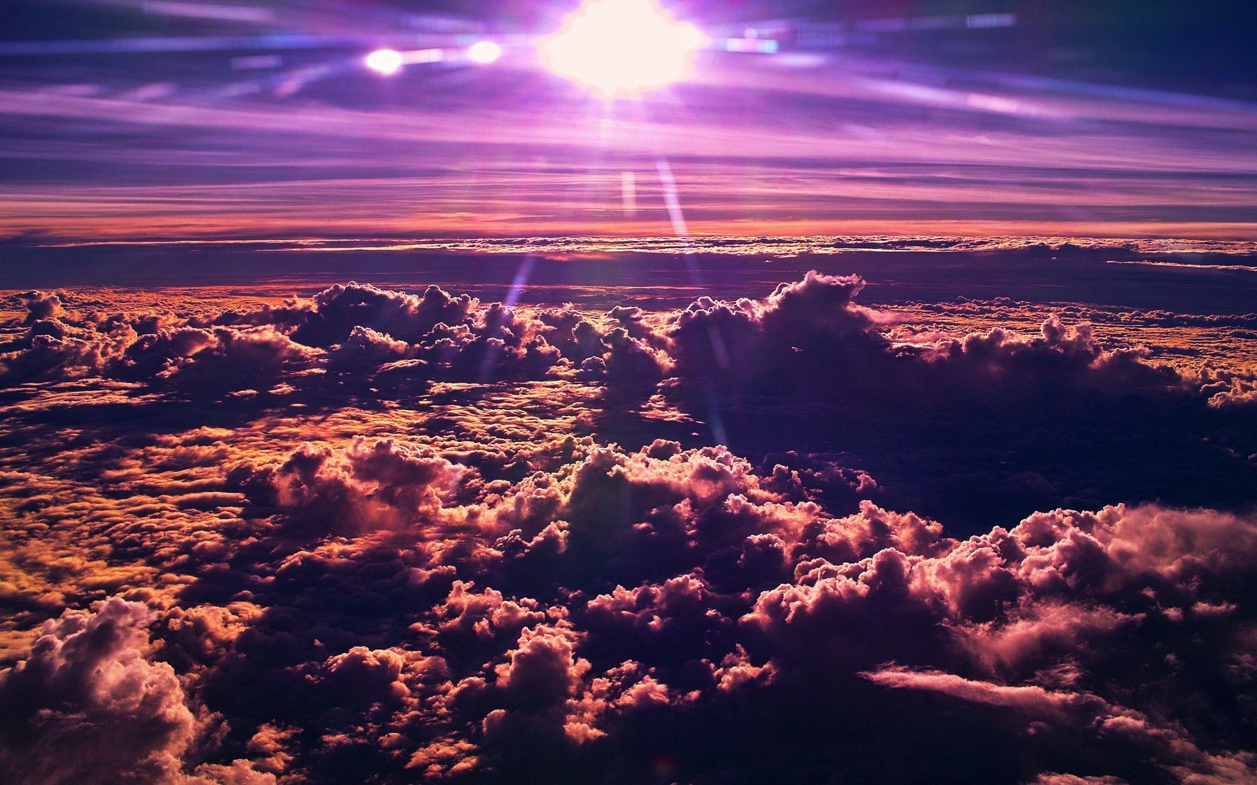 2560x1600 Purple clouds sunset wallpaperx1600