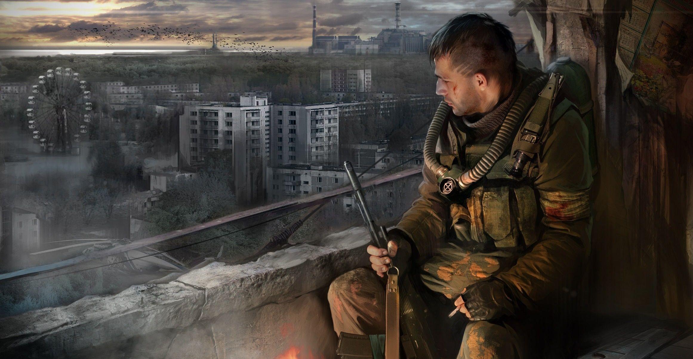 2322x1205 Chernobyl #pripyat #art #stalker. Stalker, Apocalyptic, Background desktop