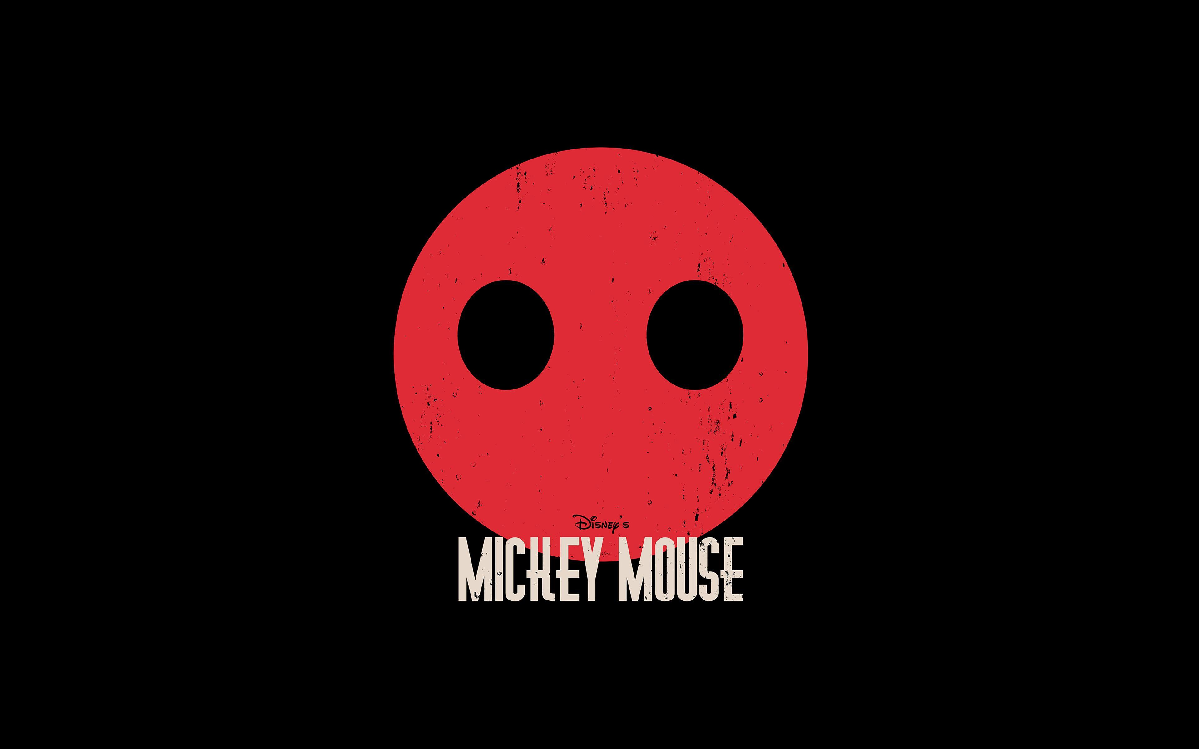3840x2400 Mickey Mouse Dark Minimal Circle Disney Art