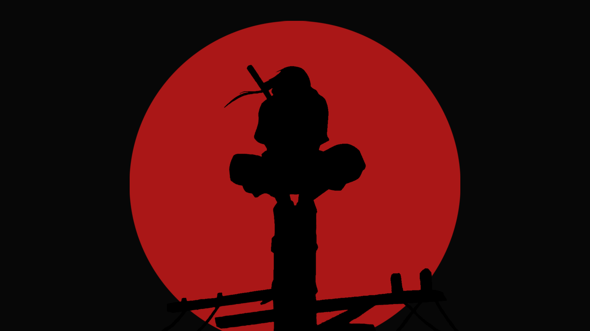1920x1080 Naruto Anime Uchiha Itachi Moon Red Moon Frontal View Red Wallpaper:1920x1080