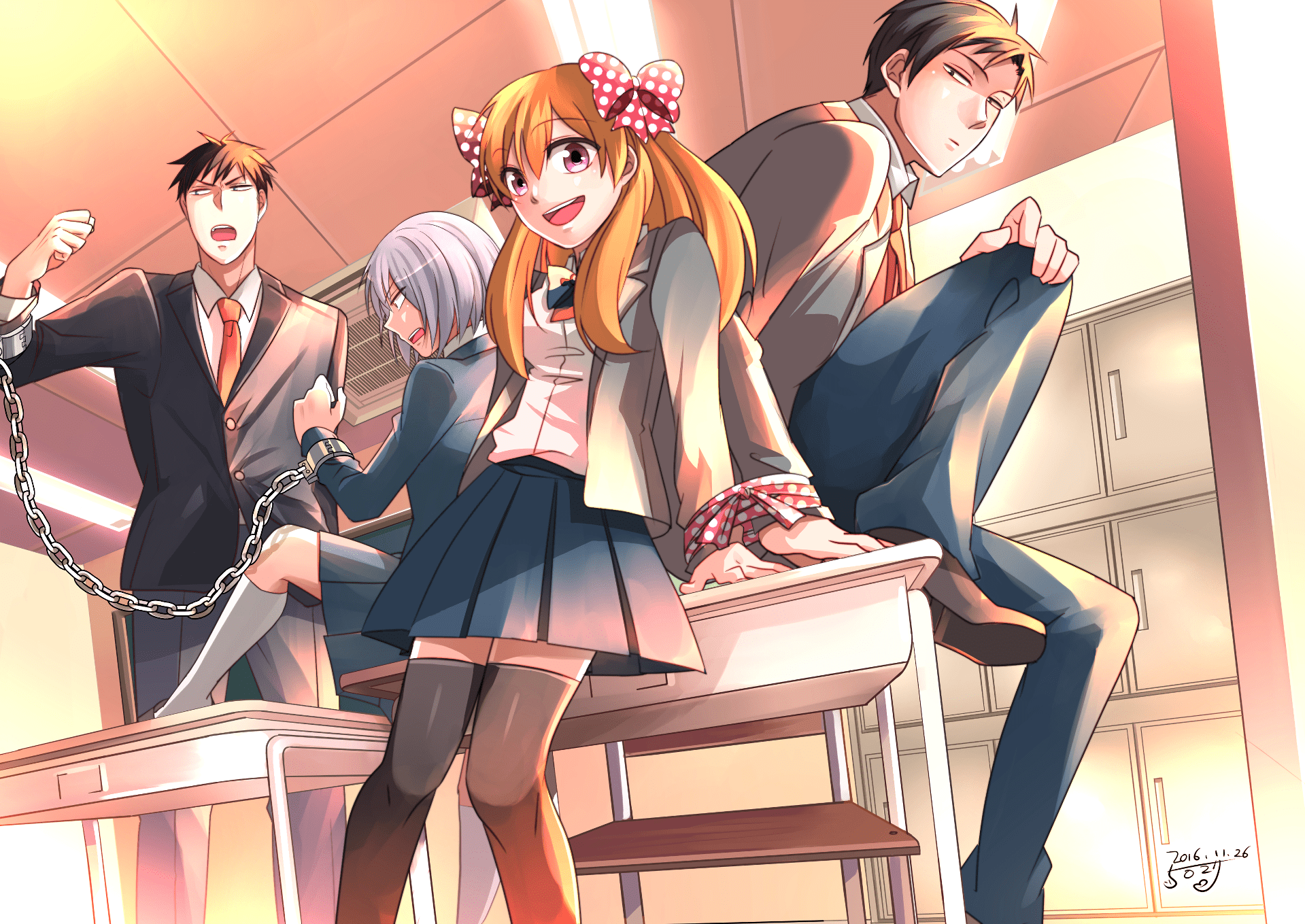 1919x1359 Monthly Girls' Nozaki Kun HD Wallpaper Featuring Chiyo Sakura & Umetarou Nozakix1359