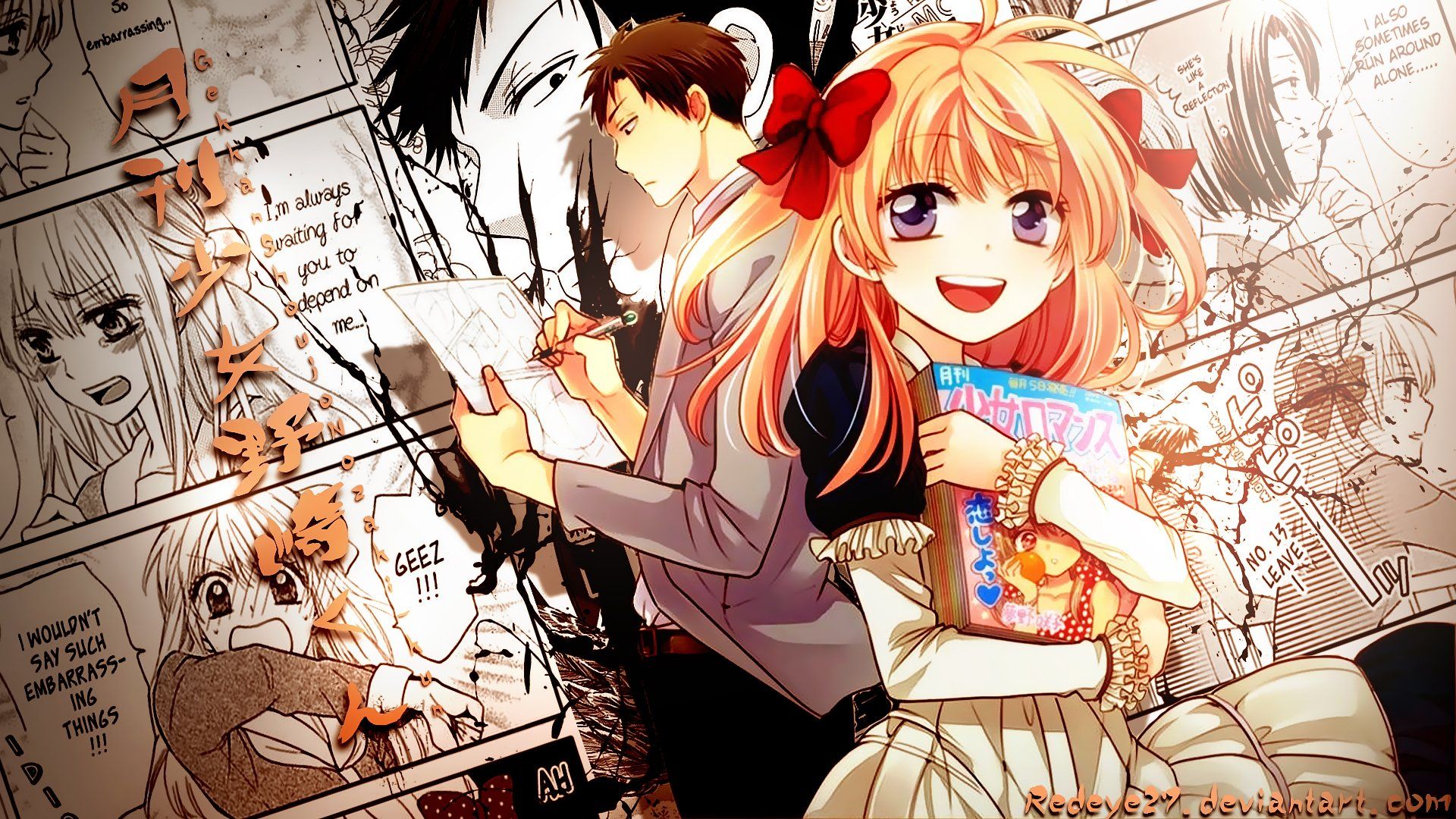 1920x1080 Download Umetarou Nozaki Chiyo Sakura Anime Monthly Girls' Nozaki Kun HD Wallpaperx1080