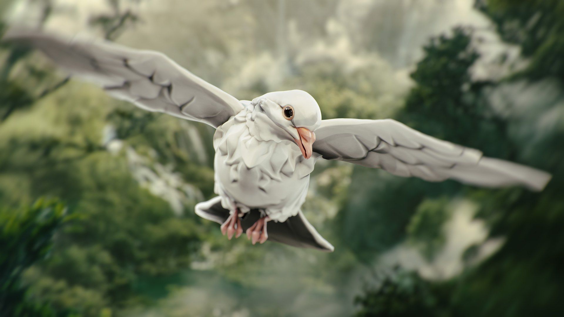 1920x1080 3D White Pigeon System Behavior Model