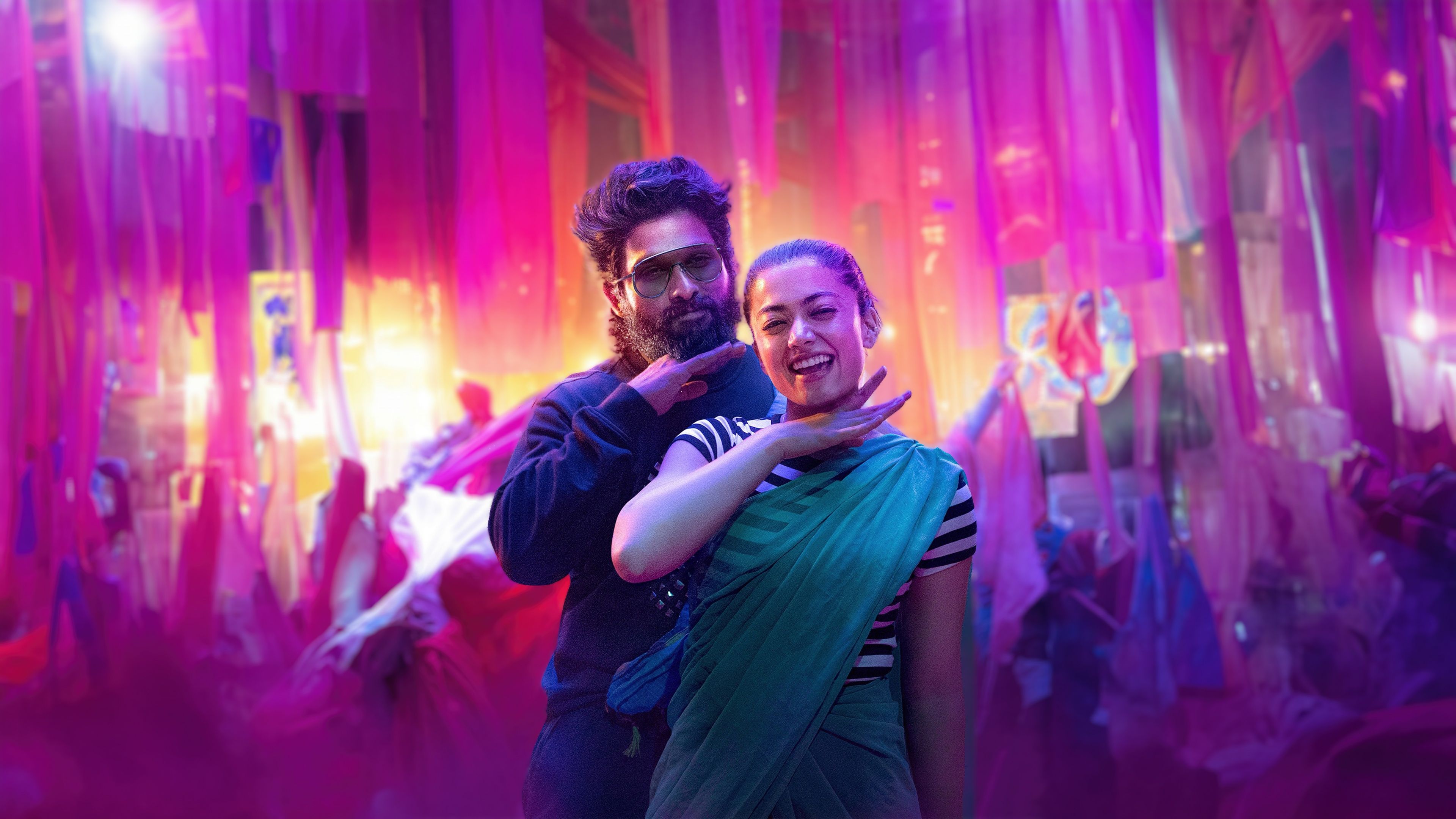 3840x2160 Allu Arjun Wallpaper 4K, Rashmika Mandanna