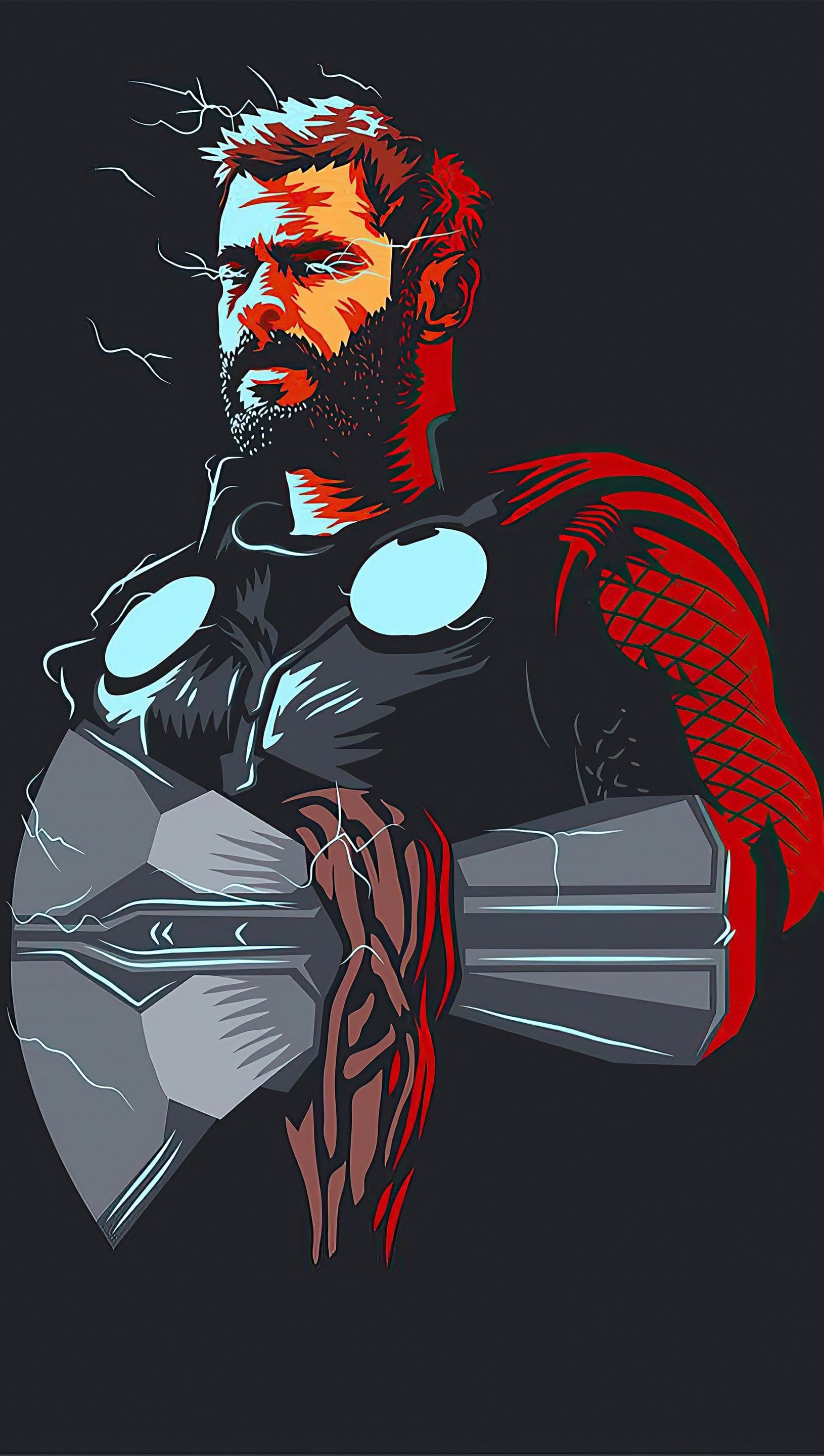 1630x2880 Thor Minimalist Fanart Wallpaper 4K for iPhone and Mobile Phone