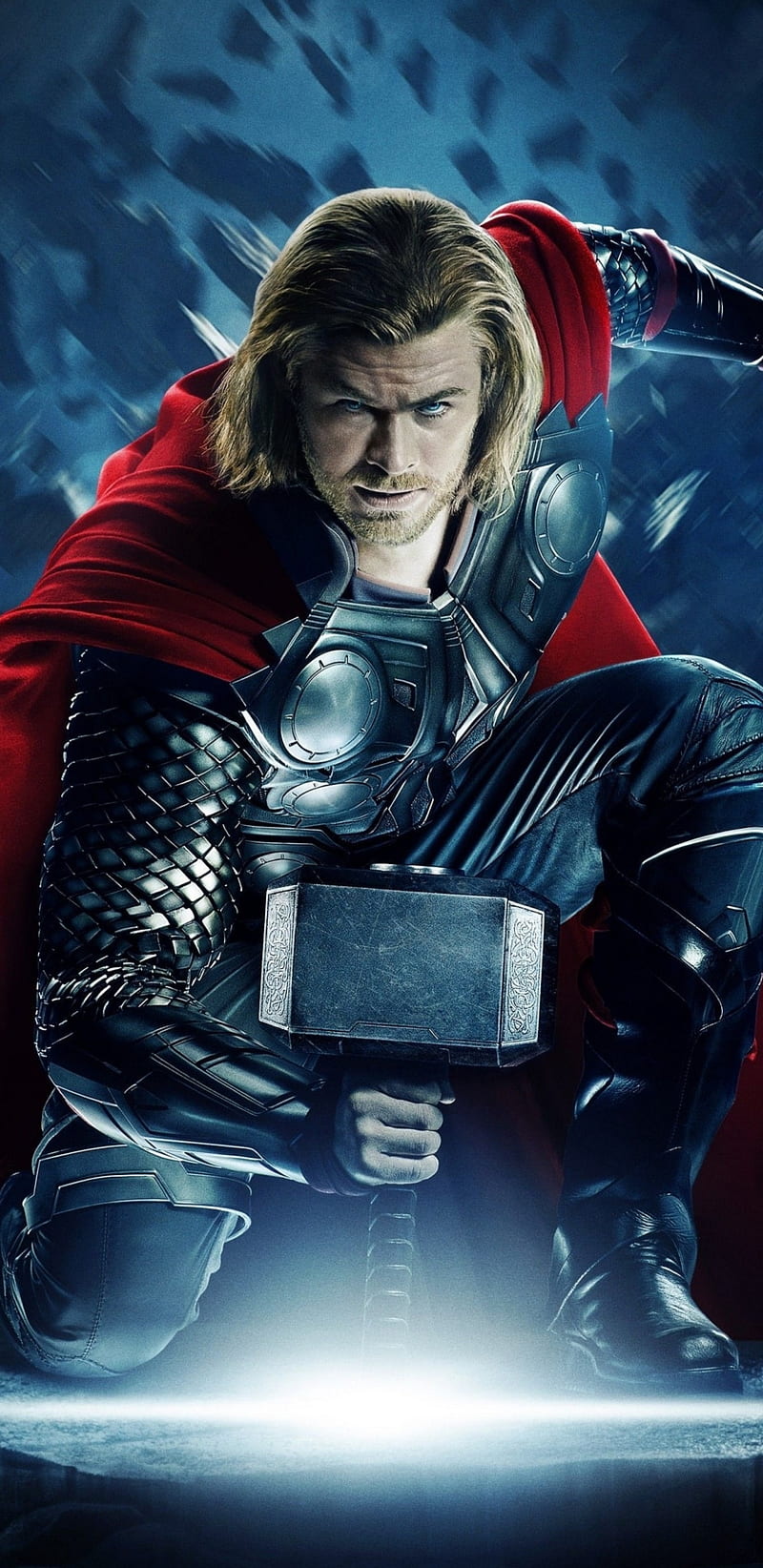 800x1644 Thor, black, blue, eyes, gott, marvel, movie, red, white, HD phone wallpaper
