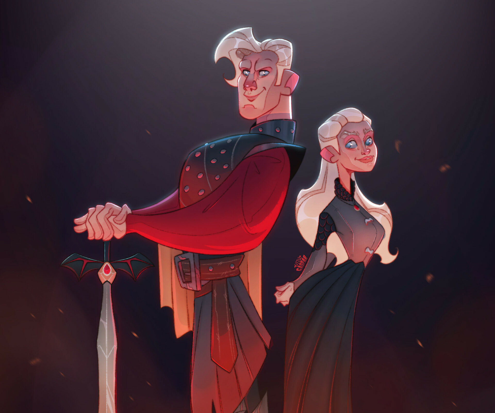 1920x1600 Rhaenyra Targaryen and Daemon Targaryen House of the Dragon Cartoon Wallpaper, HD TV Series 4K Wallpaper, Image and Background