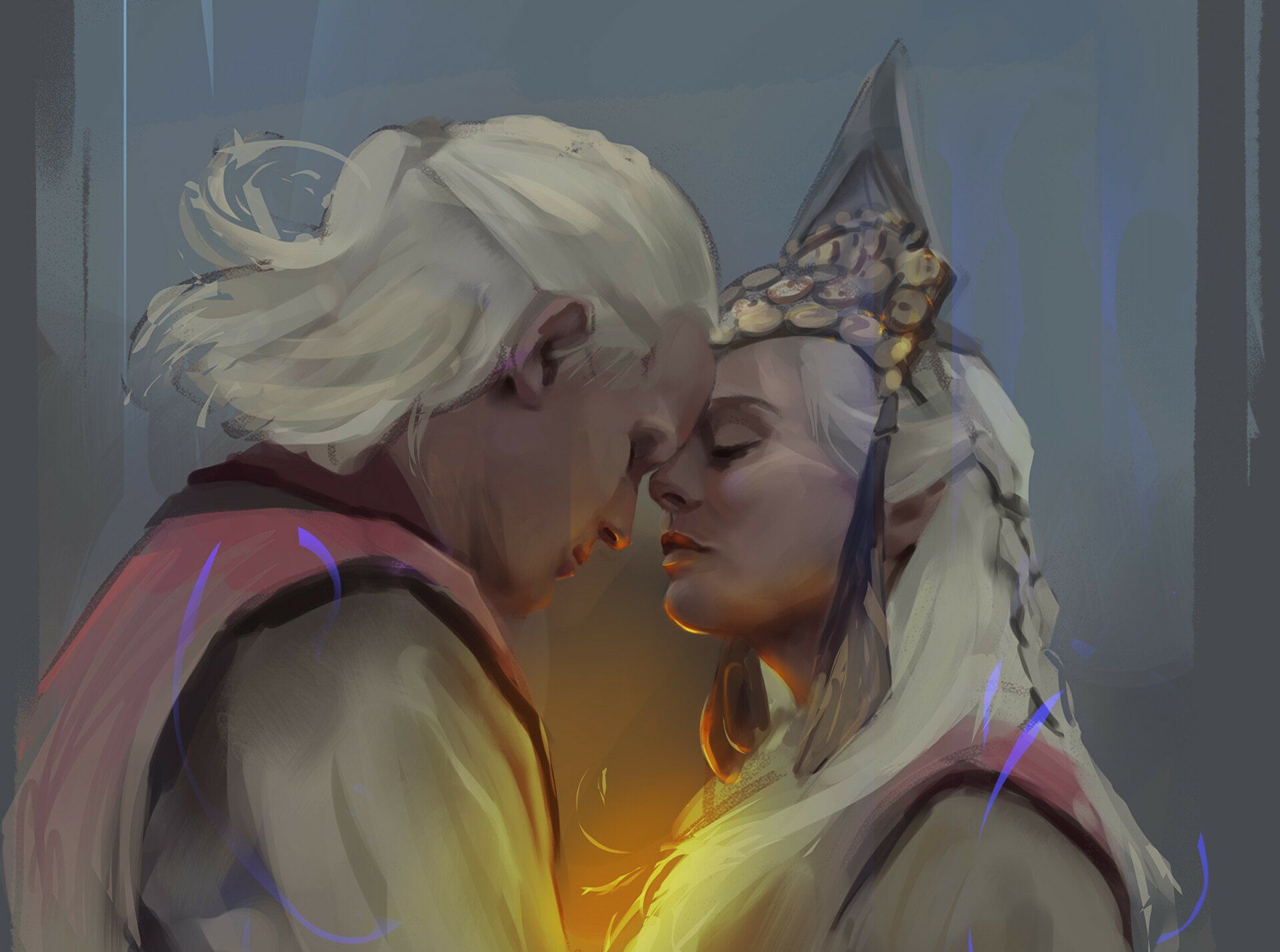 1920x1428 House of the Dragon HD Wallpaper: Royal Embrace by Krisztina Ézsiásx1428