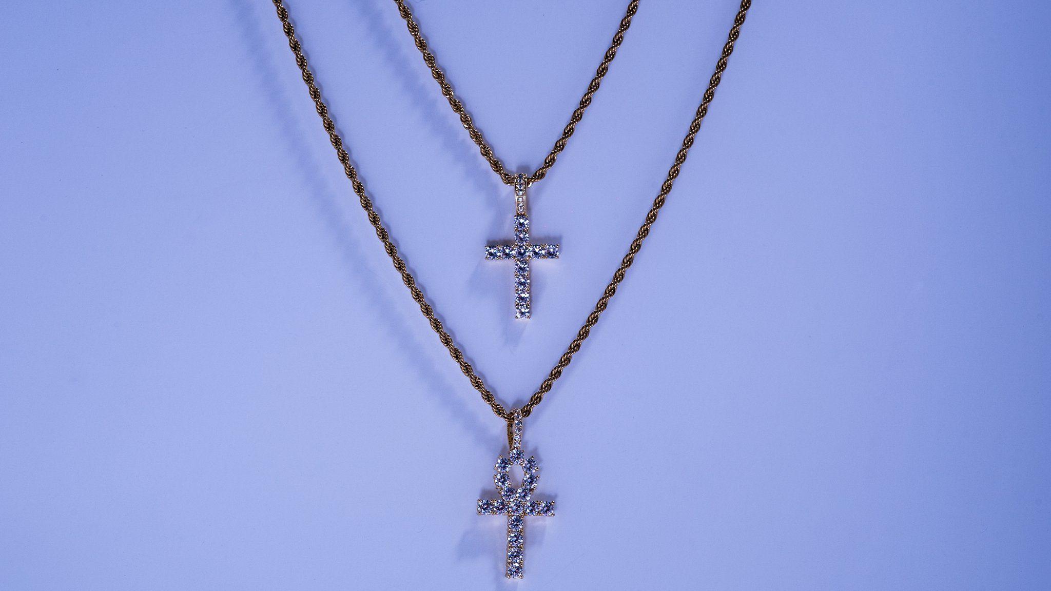 2048x1152 Egyptian Ankh Key Of Life & Cross Pendant Set