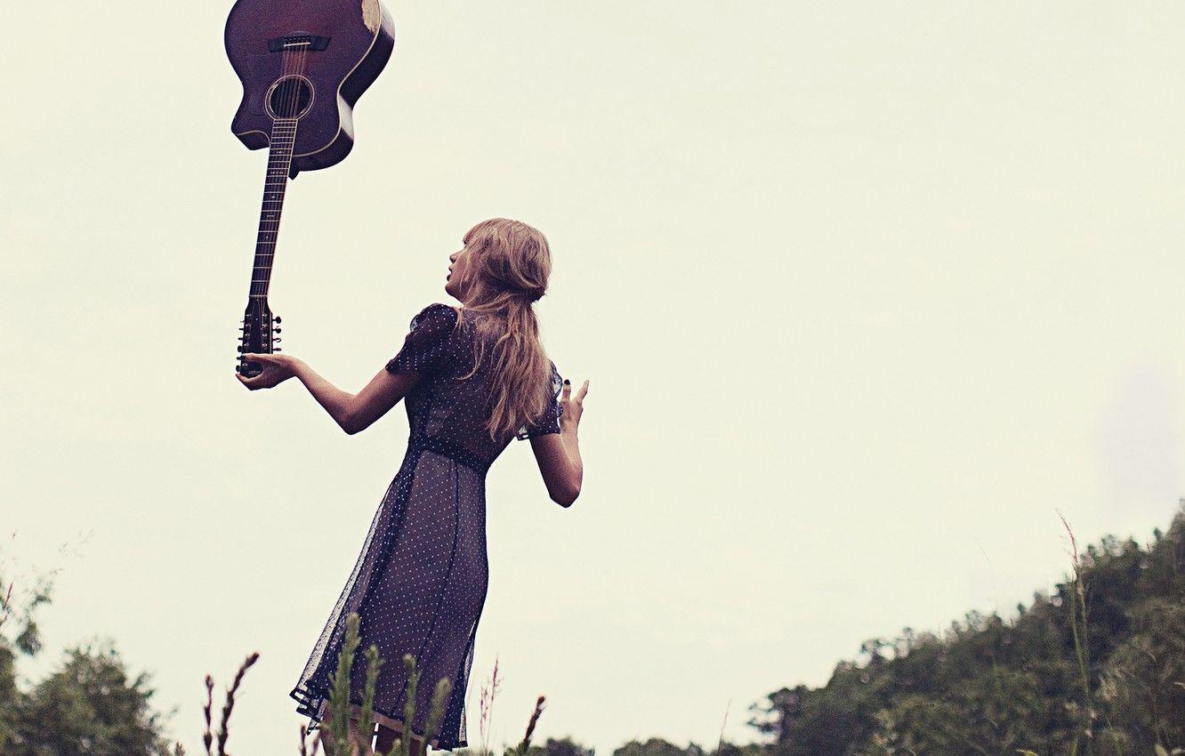 1332x850 Wallpaper the sky, pose, guitar, dress, photographer, album, singer, Red, Taylor Swift, photohoot, nature, music, Taylor Swift, Sarah Barlow image for desktop, section музыка