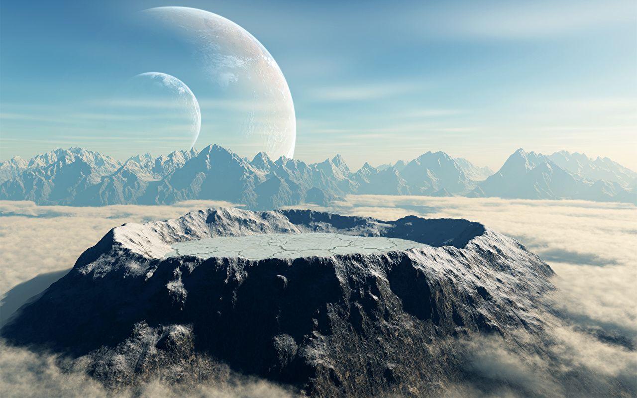 1280x800 Desktop Wallpaper planet Surface of planets Space 3D Graphics