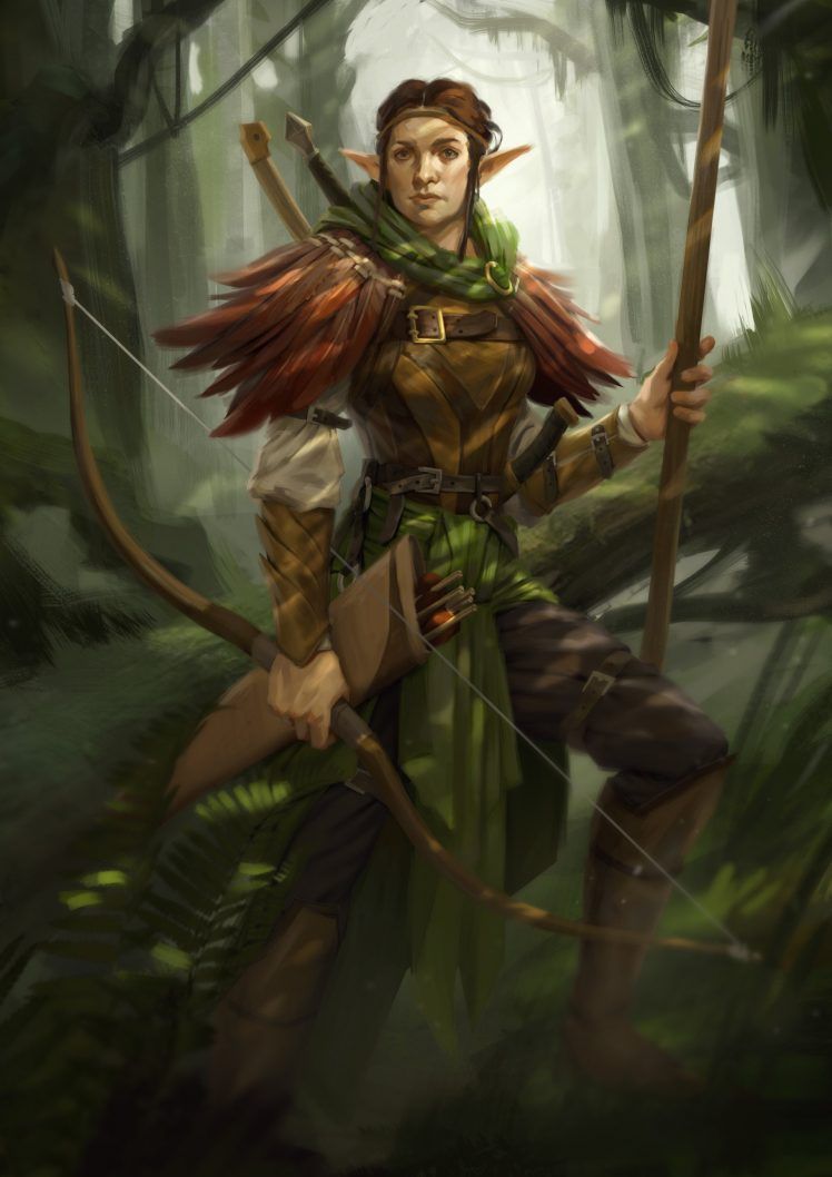 748x1058 archer, Simon Tosovsky, Fantasy art, Wood Elves Wallpaper HD / Desktop and Mobile Background