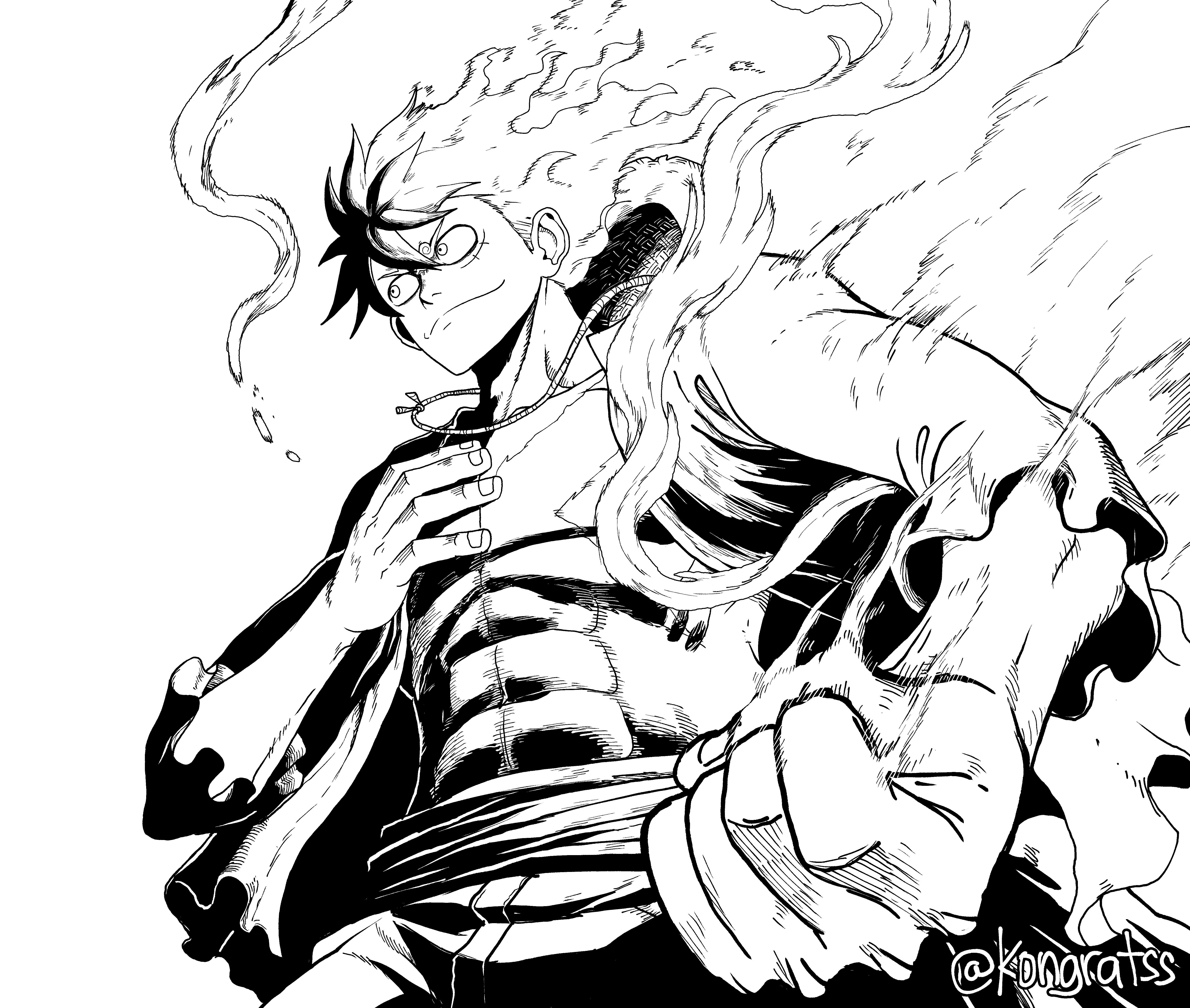 5667x4800 Luffy Gear 5 mid transformation. I thought i needed a new wallpaper for my desktop to i made one. :D