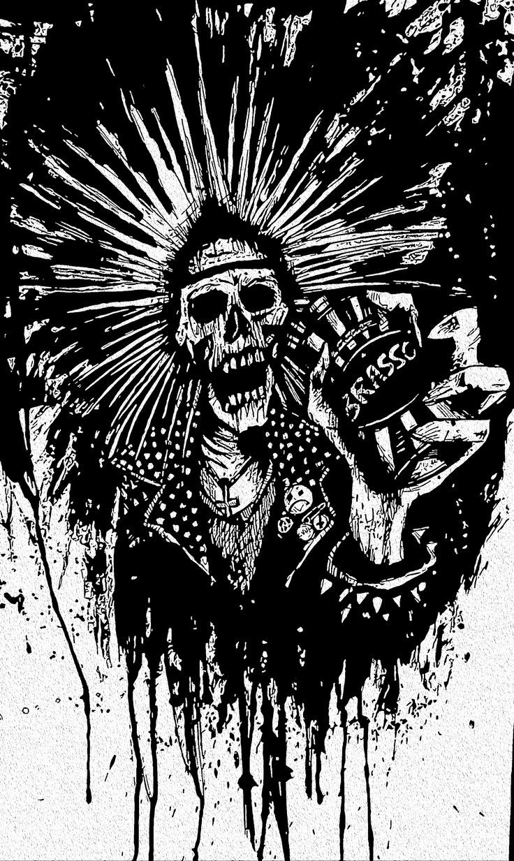 736x1233 Punk skull wallpaper. Punk skeleton art, Punk skull art, Metal punk