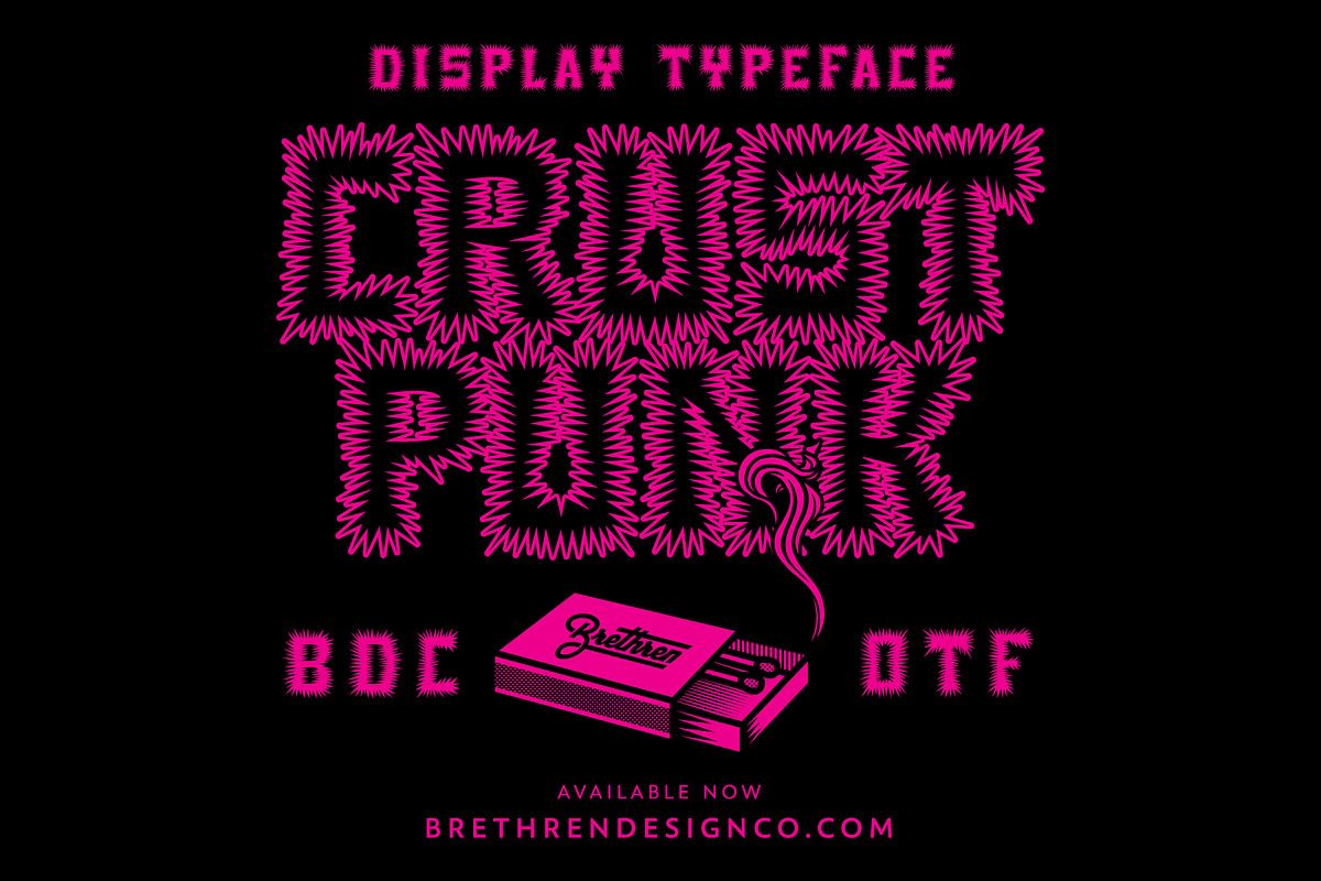 1200x800 Crust Punk Display Font, a Font