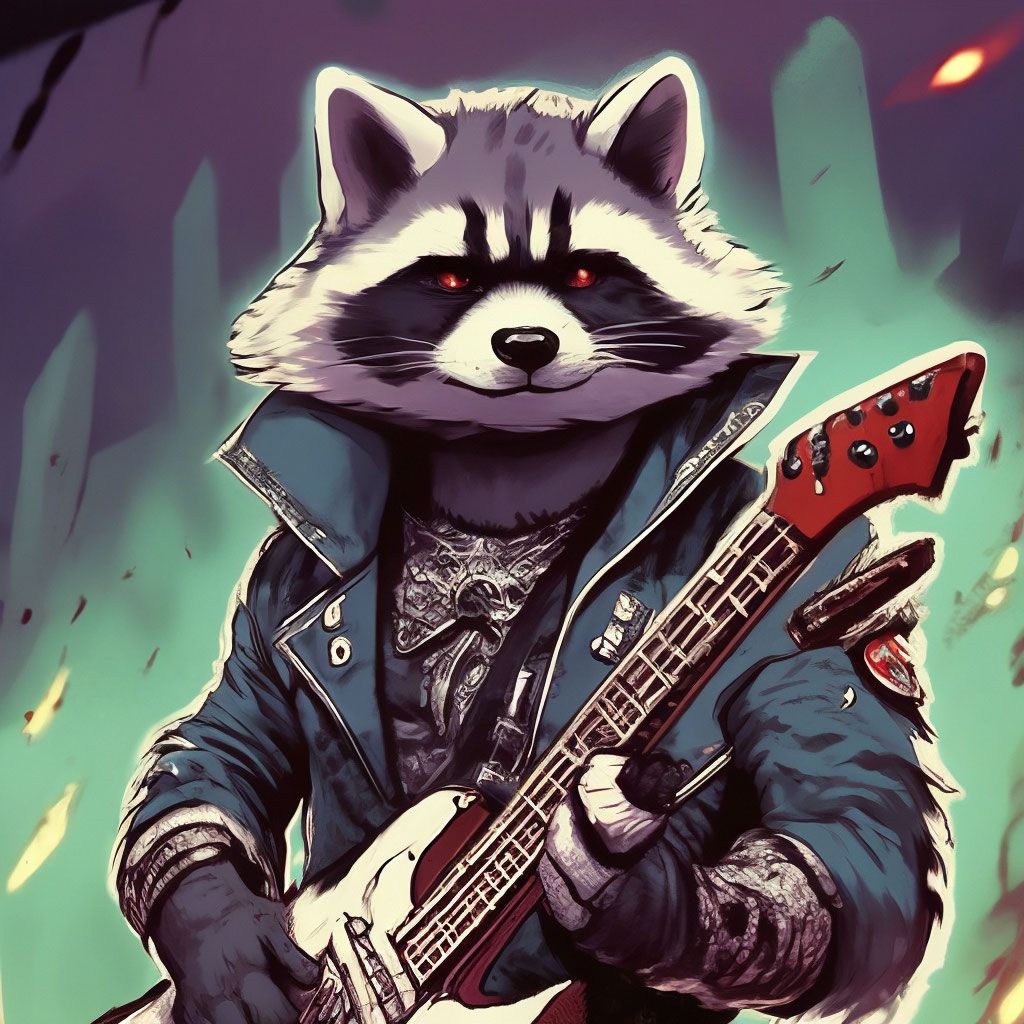 1024x1024 Raccoon crust punk