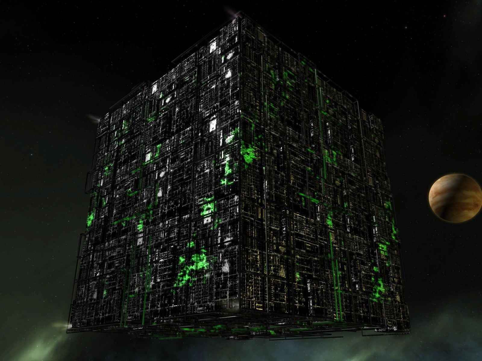 1600x1200 Star Trek Borg Cube HD Sci Fi Wallpaperx1200