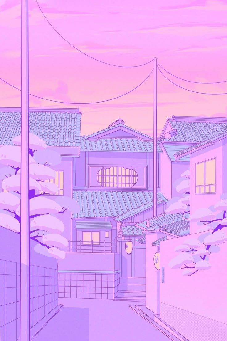 736x1104 Dreamy Pink and Purple House Wallpaper. Pastel purple art, Pastel lofi aesthetic, Vaporwave art purple