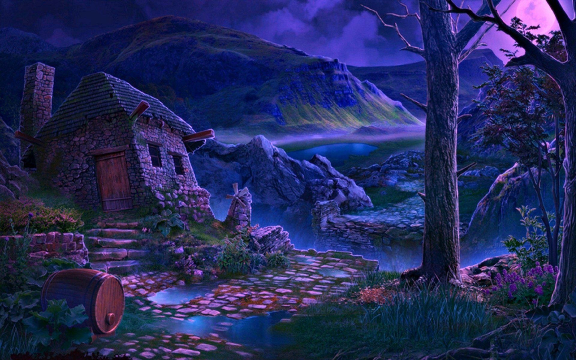 1920x1200 Download Forest House Artistic Fantasy HD Wallpaperx1600