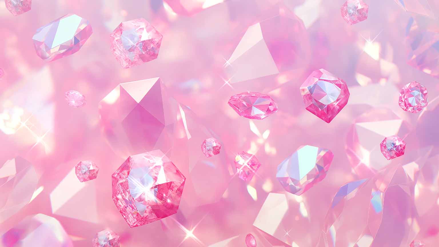 1536x864 Pink Crystals Light Shine Desktop Wallpaper