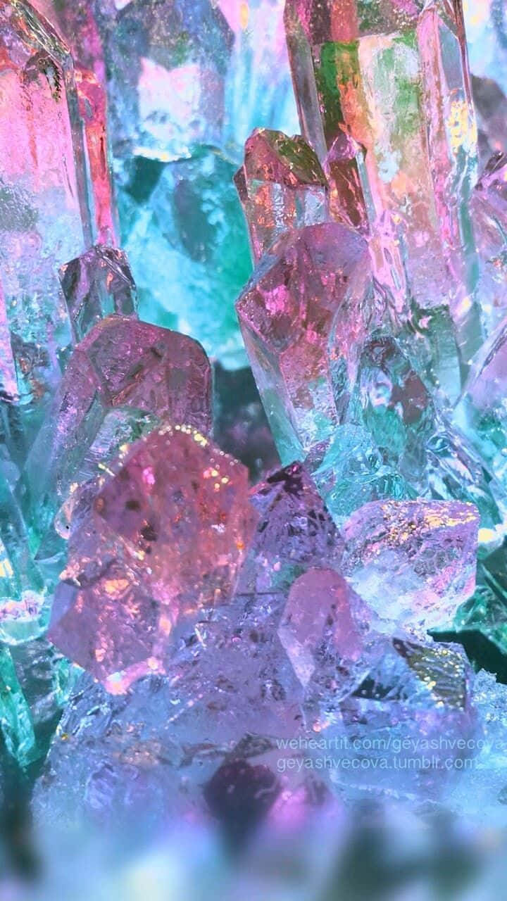 720x1280 Download Embrace The Beauty Of Crystal With This Stylish Pastel Inspired Design Wallpaper