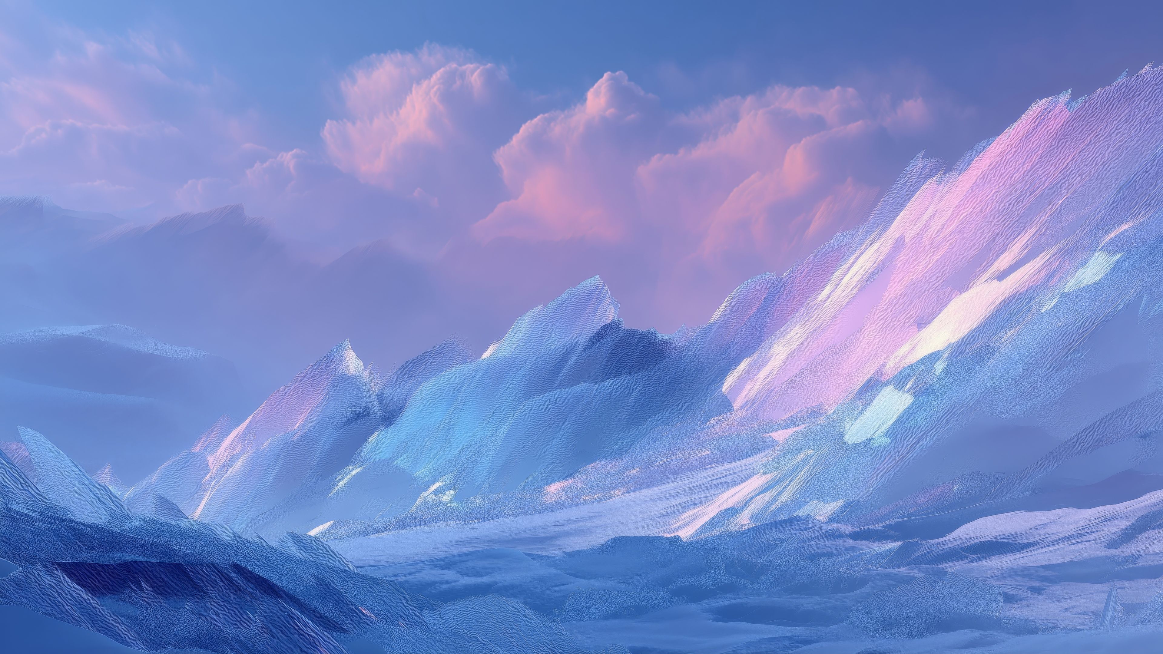 3840x2160 Fractal Wallpaper 4K structures, Winter landscapes