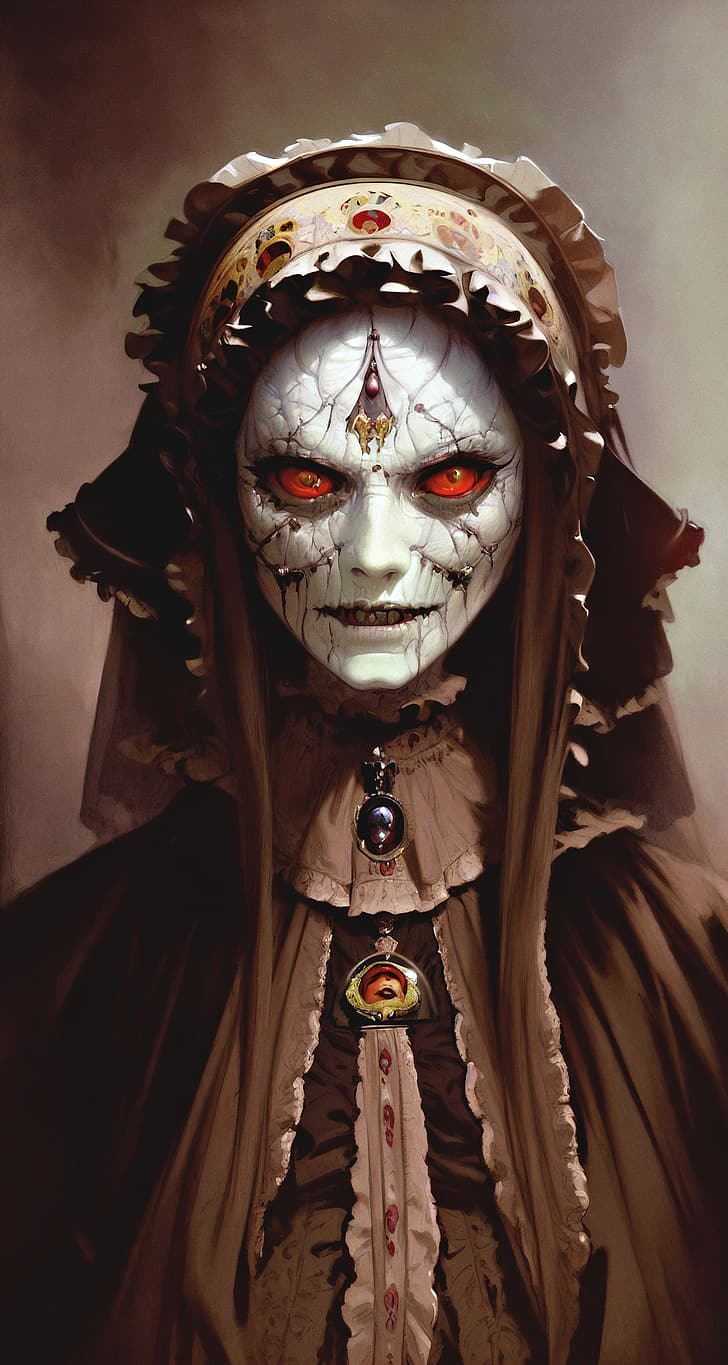 728x1365 HD Wallpaper: AI, AI Art, AI Generated, Women, Looking At Viewer, Demon Girls